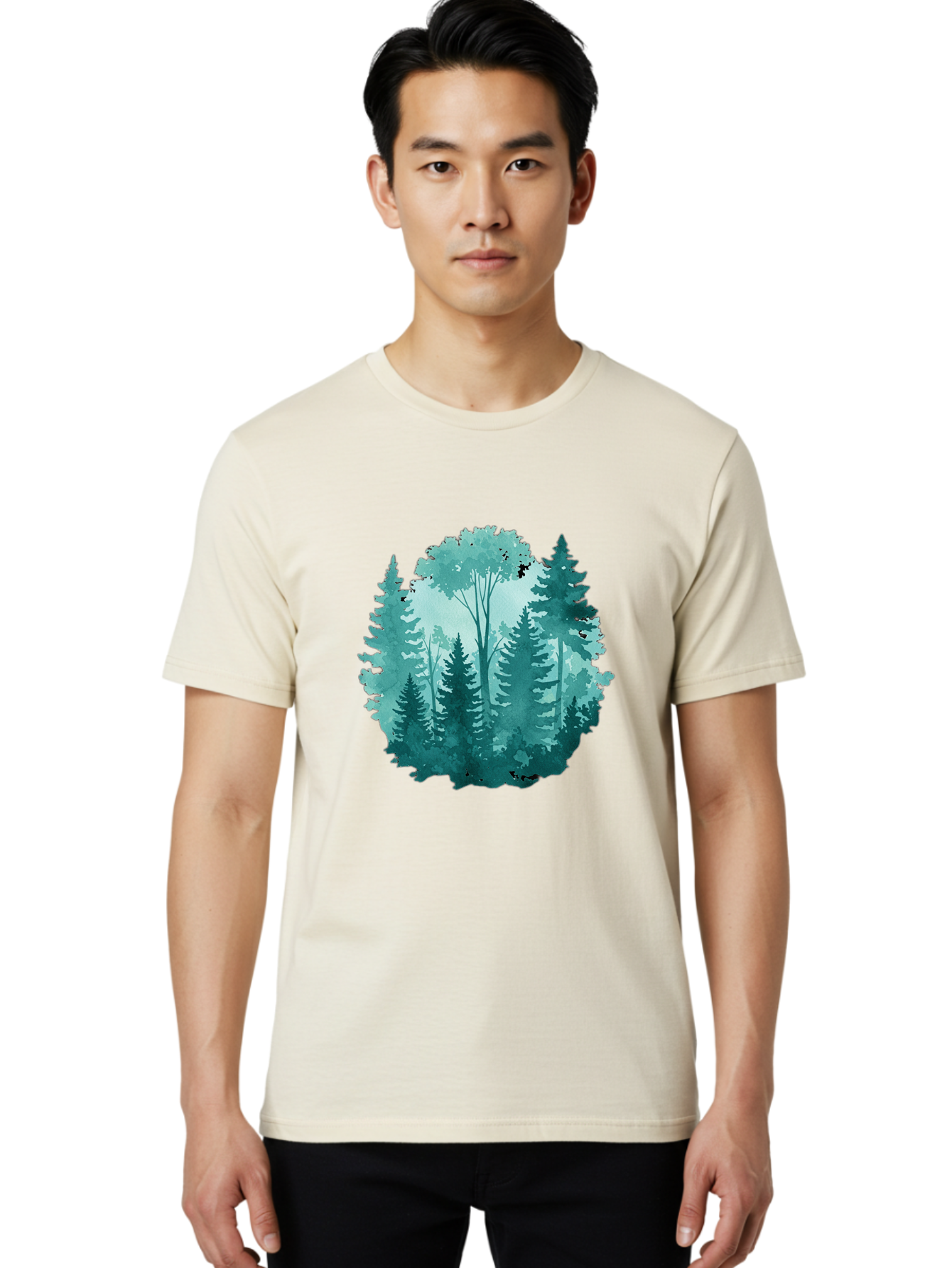 Watercolor-Forest Men'S Graphic Tee, 100% Cotton, Comfortable Casual Summer Wear, Machine Washable, Vintage Camera, Old Camera, Antique Camera, Black Camera, Classic Photography, Photography Equipment, Nostalgic Device, Film Camera, Camera Art Bal586 19