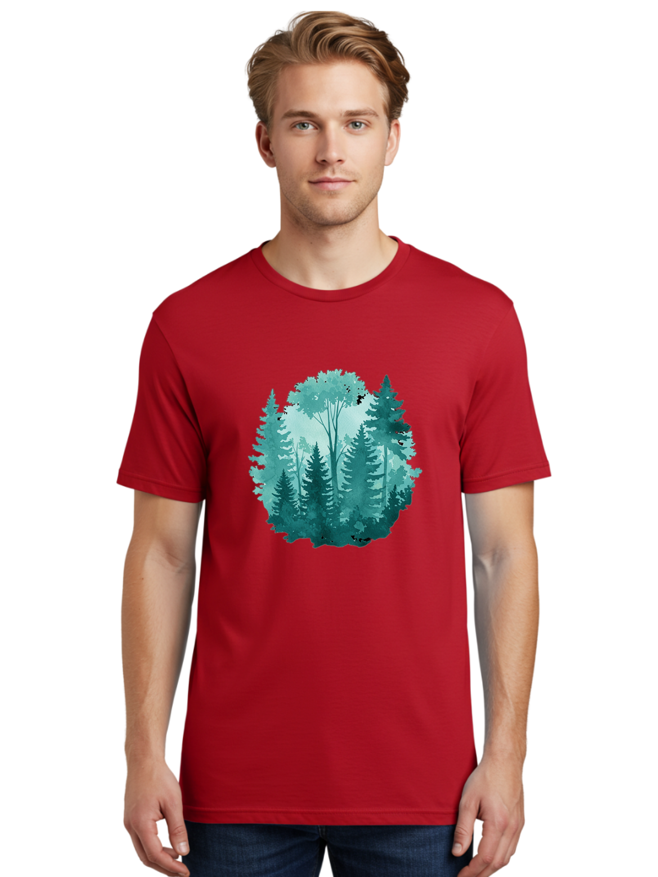 Watercolor-Forest Men'S Graphic Tee, 100% Cotton, Comfortable Casual Summer Wear, Machine Washable, Vintage Camera, Old Camera, Antique Camera, Black Camera, Classic Photography, Photography Equipment, Nostalgic Device, Film Camera, Camera Art Bal586 30