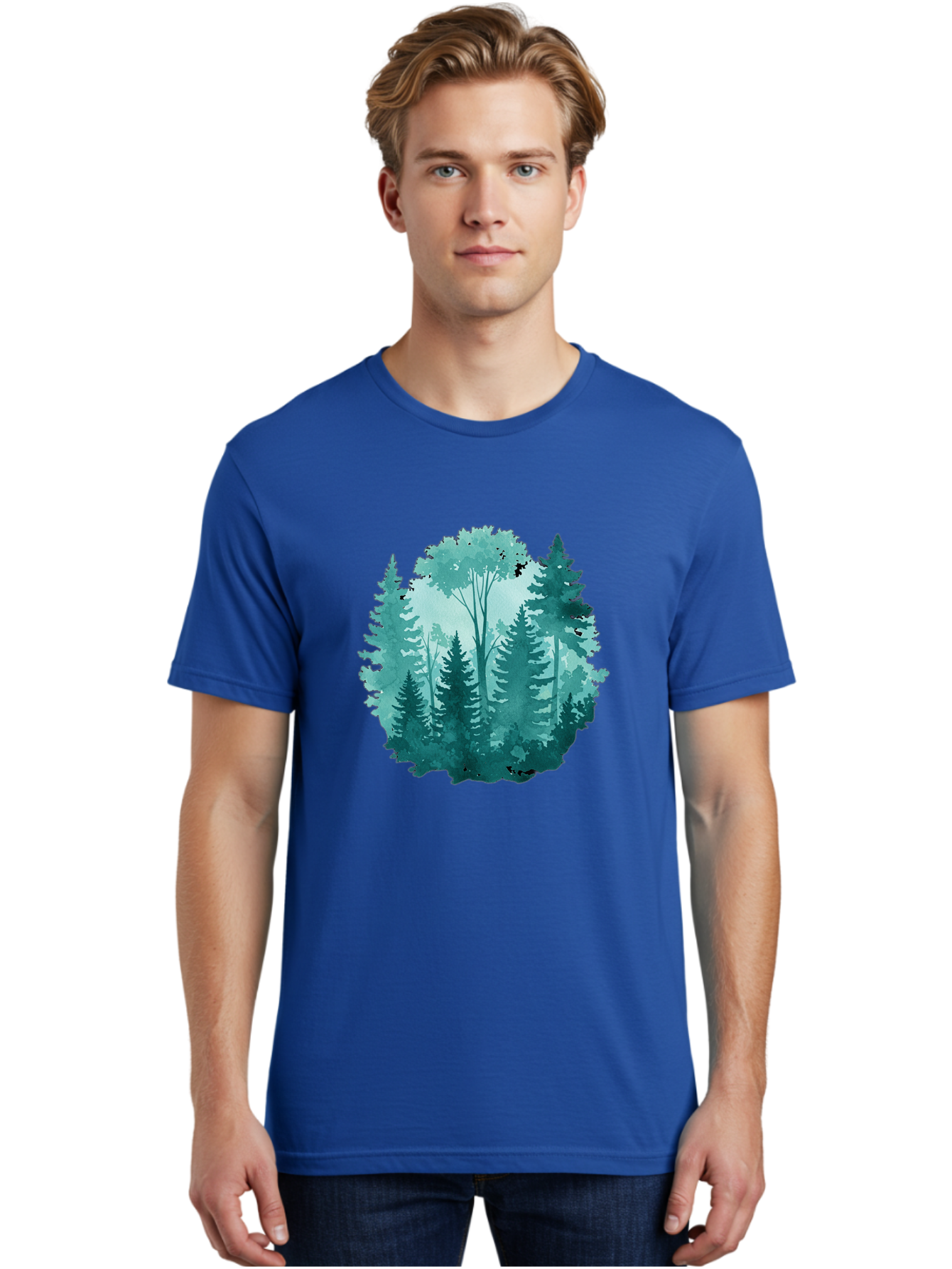 Watercolor-Forest Men'S Graphic Tee, 100% Cotton, Comfortable Casual Summer Wear, Machine Washable, Vintage Camera, Old Camera, Antique Camera, Black Camera, Classic Photography, Photography Equipment, Nostalgic Device, Film Camera, Camera Art Bal586 24