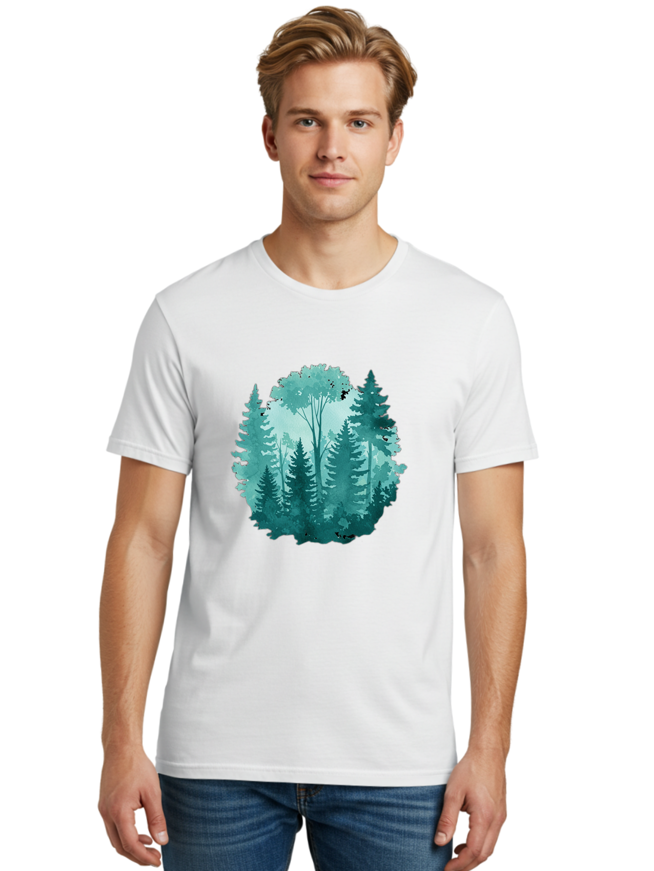 Watercolor-Forest Men'S Graphic Tee, 100% Cotton, Comfortable Casual Summer Wear, Machine Washable, Vintage Camera, Old Camera, Antique Camera, Black Camera, Classic Photography, Photography Equipment, Nostalgic Device, Film Camera, Camera Art Bal586 28