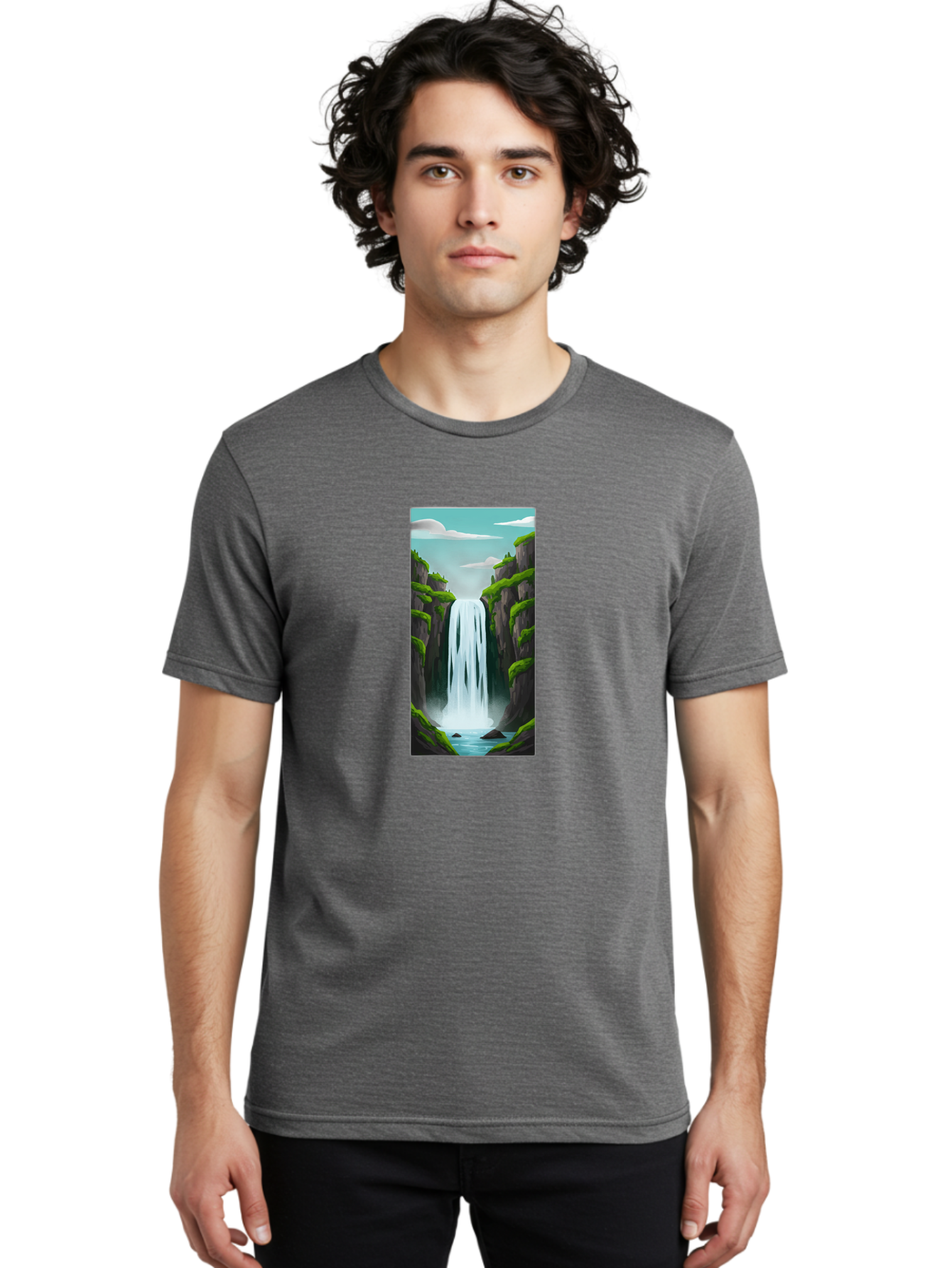 Waterfall Men'S Graphic Tee, 100% Cotton, Comfortable Casual Summer Wear, Machine Washable, Vintage Camera, Old Camera, Antique Camera, Black Camera, Classic Photography, Photography Equipment, Nostalgic Device, Film Camera, Camera Art Bal587 18