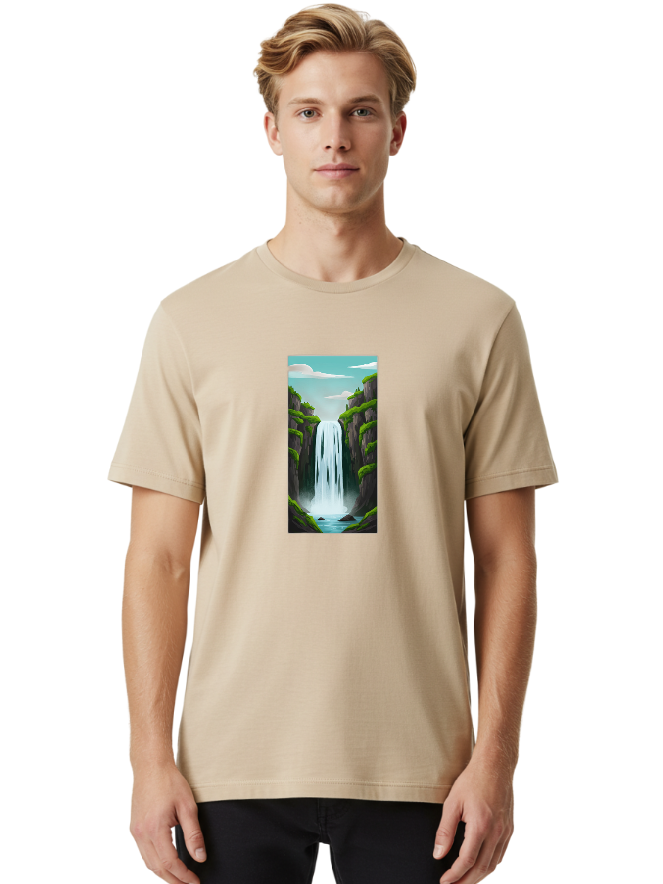 Waterfall Men'S Graphic Tee, 100% Cotton, Comfortable Casual Summer Wear, Machine Washable, Vintage Camera, Old Camera, Antique Camera, Black Camera, Classic Photography, Photography Equipment, Nostalgic Device, Film Camera, Camera Art Bal587 20