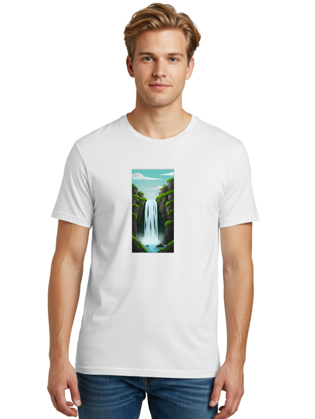 Waterfall Men'S Graphic Tee, 100% Cotton, Comfortable Casual Summer Wear, Machine Washable, Vintage Camera, Old Camera, Antique Camera, Black Camera, Classic Photography, Photography Equipment, Nostalgic Device, Film Camera, Camera Art Bal587 29