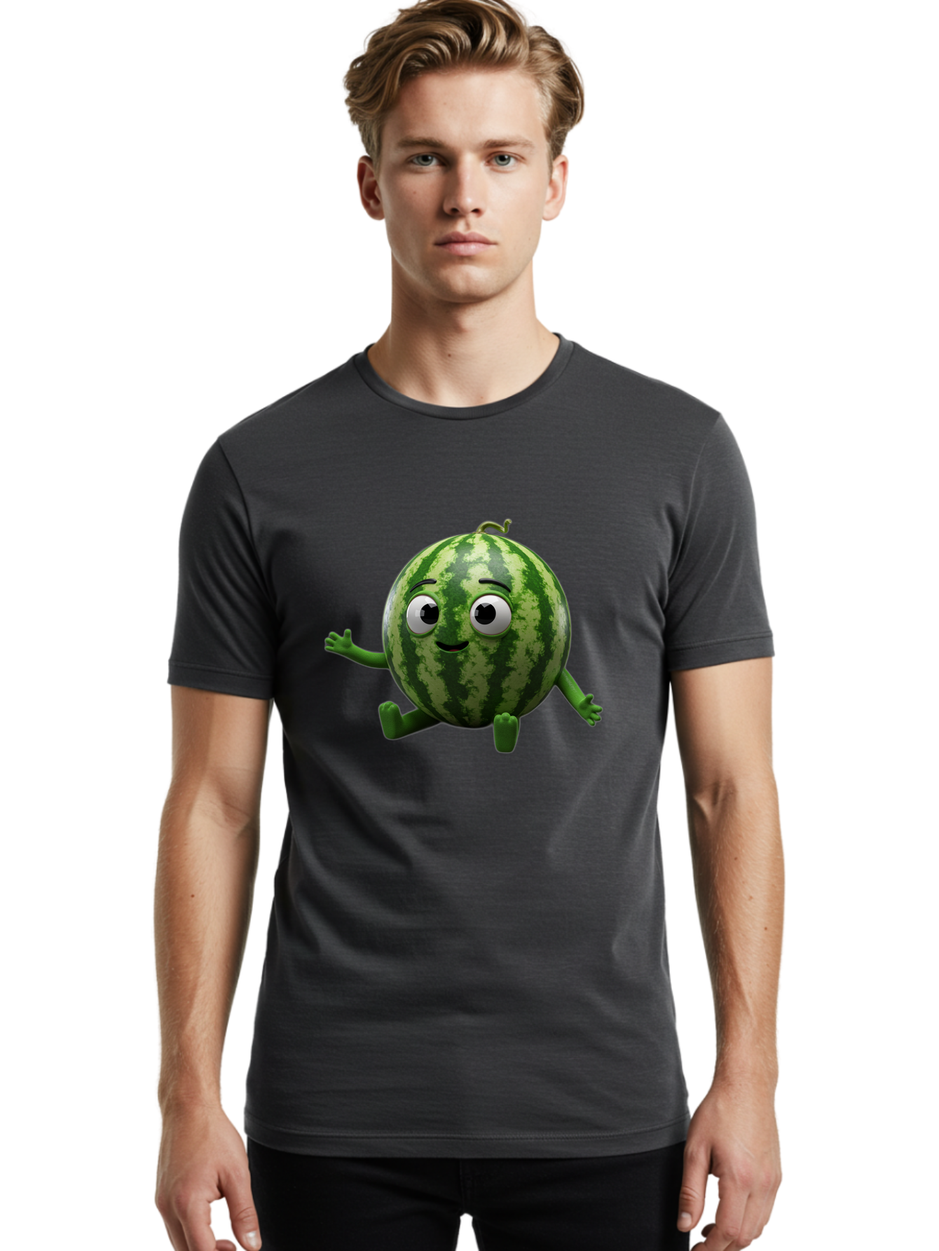 Watermelon-Character Men'S Graphic Tee, 100% Cotton, Comfortable Casual Summer Wear, Machine Washable, Vintage Camera, Old Camera, Antique Camera, Black Camera, Classic Photography, Photography Equipment, Nostalgic Device, Film Camera, Bal589 28