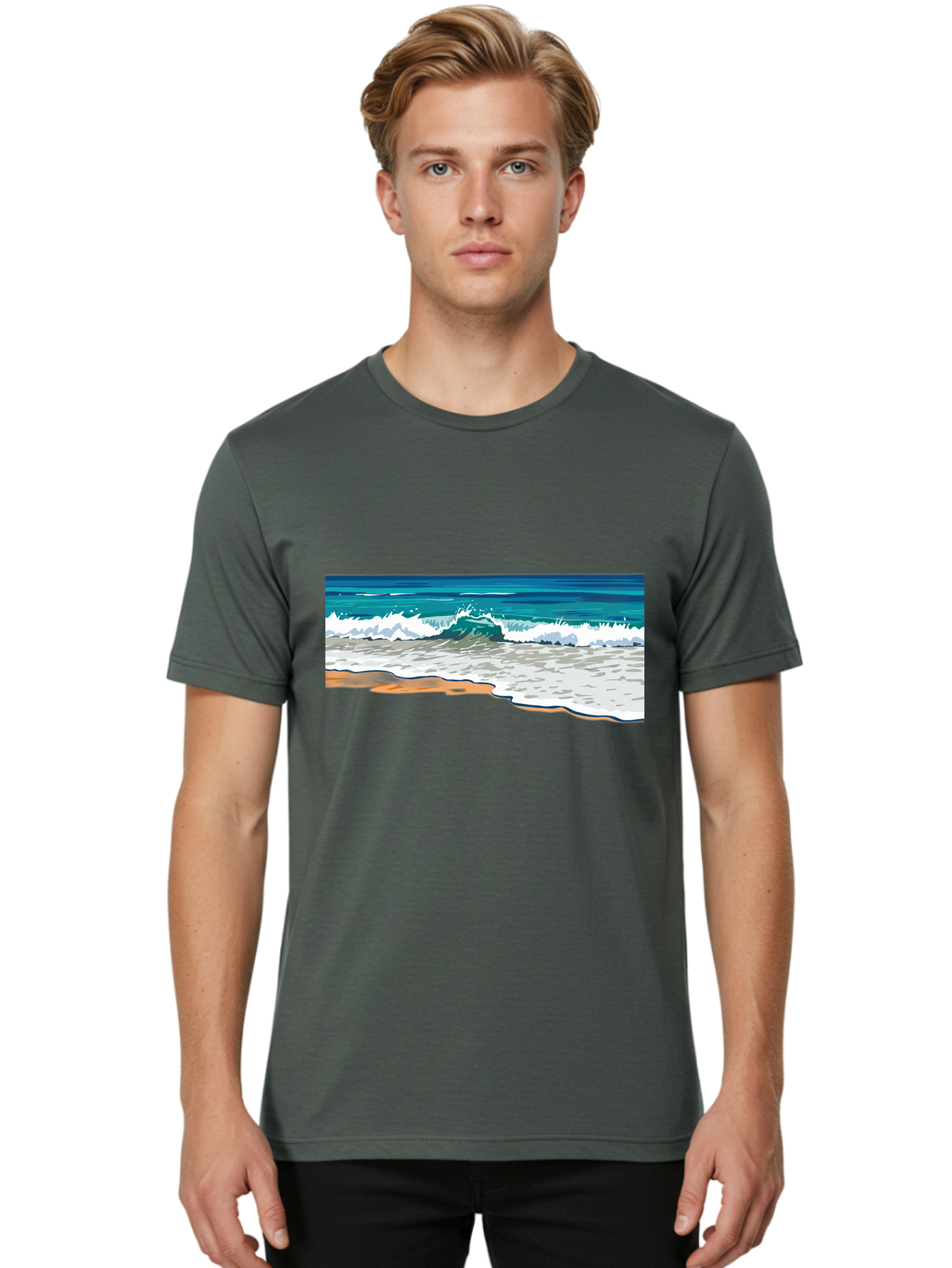 Waves-Crashing-On-Shore Men'S Graphic Tee, 100% Cotton, Comfortable Casual Summer Wear, Machine Washable, Vintage Camera, Old Camera, Antique Camera, Black Camera, Classic Photography, Photography Equipment, Nostalgic Device, Film Camera, Bal600 29
