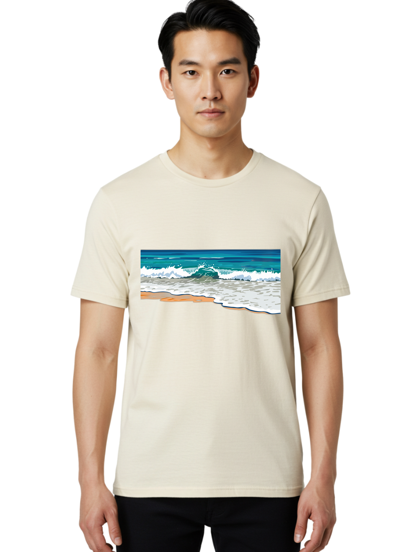 Waves-Crashing-On-Shore Men'S Graphic Tee, 100% Cotton, Comfortable Casual Summer Wear, Machine Washable, Vintage Camera, Old Camera, Antique Camera, Black Camera, Classic Photography, Photography Equipment, Nostalgic Device, Film Camera, Bal600 20
