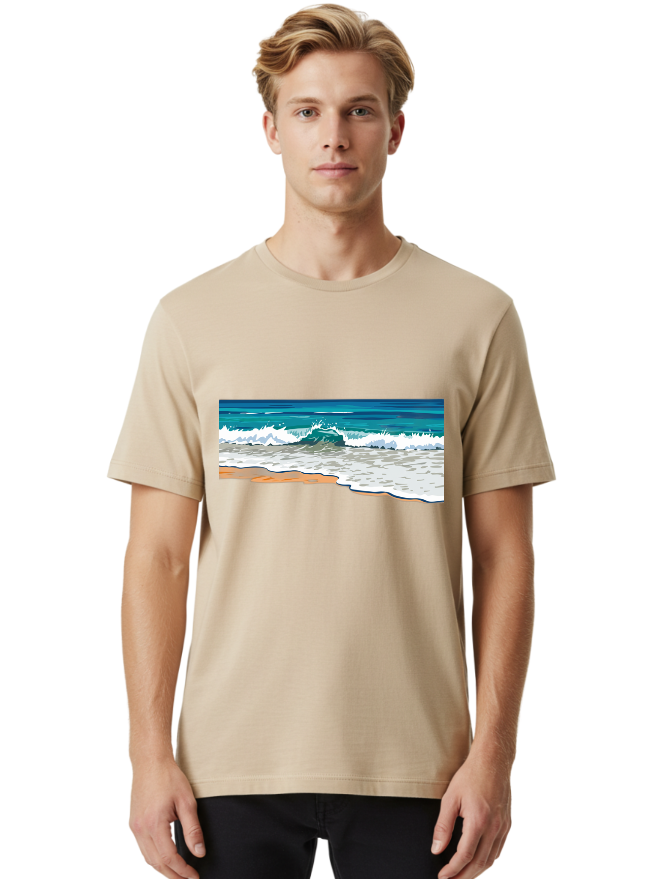 Waves-Crashing-On-Shore Men'S Graphic Tee, 100% Cotton, Comfortable Casual Summer Wear, Machine Washable, Vintage Camera, Old Camera, Antique Camera, Black Camera, Classic Photography, Photography Equipment, Nostalgic Device, Film Camera, Bal600 17