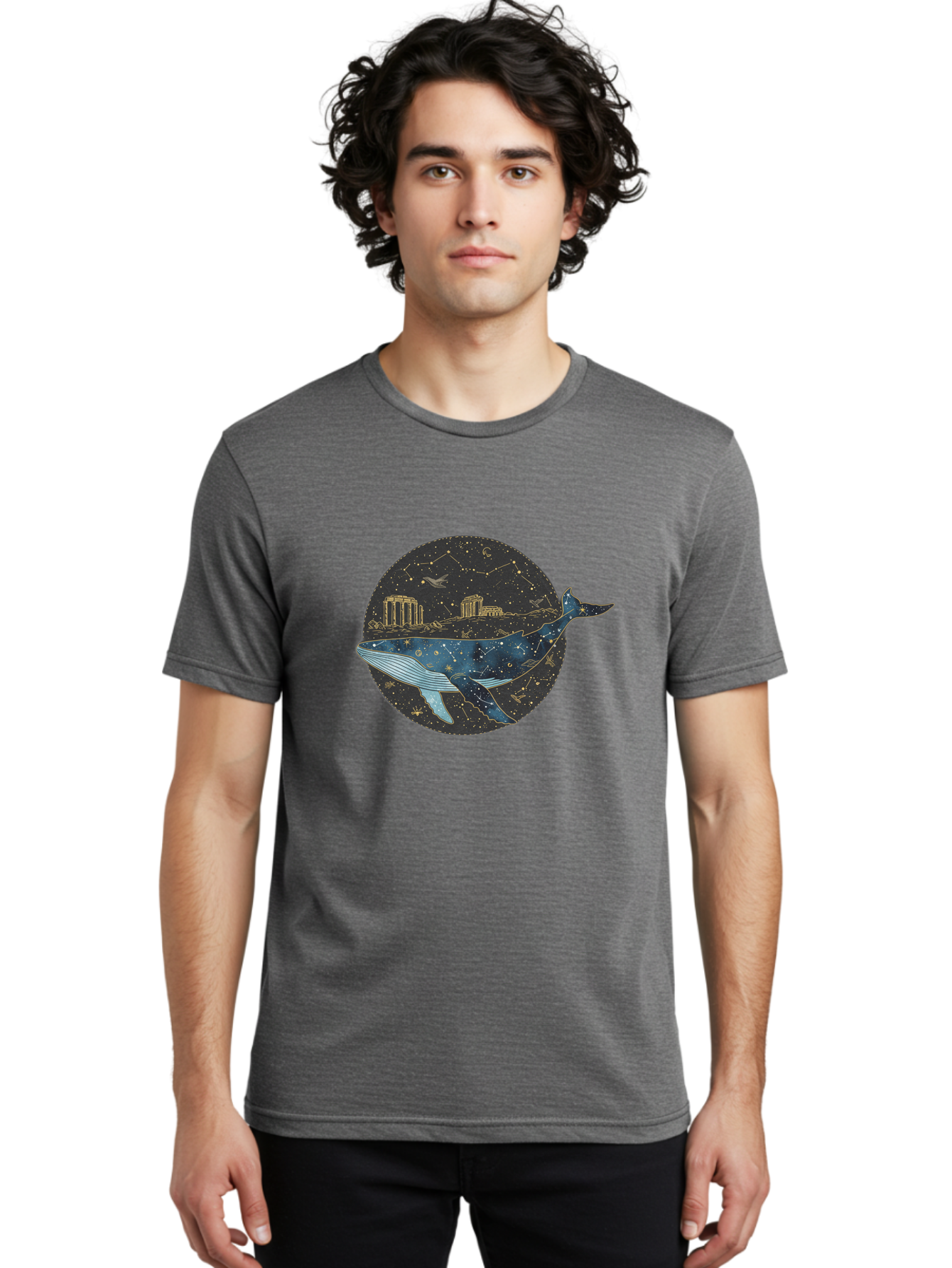 Whale-Constellation Men'S Graphic Tee, 100% Cotton, Comfortable Casual Summer Wear, Machine Washable, Vintage Camera, Old Camera, Antique Camera, Black Camera, Classic Photography, Photography Equipment, Nostalgic Device, Film Camera, Bal601 30