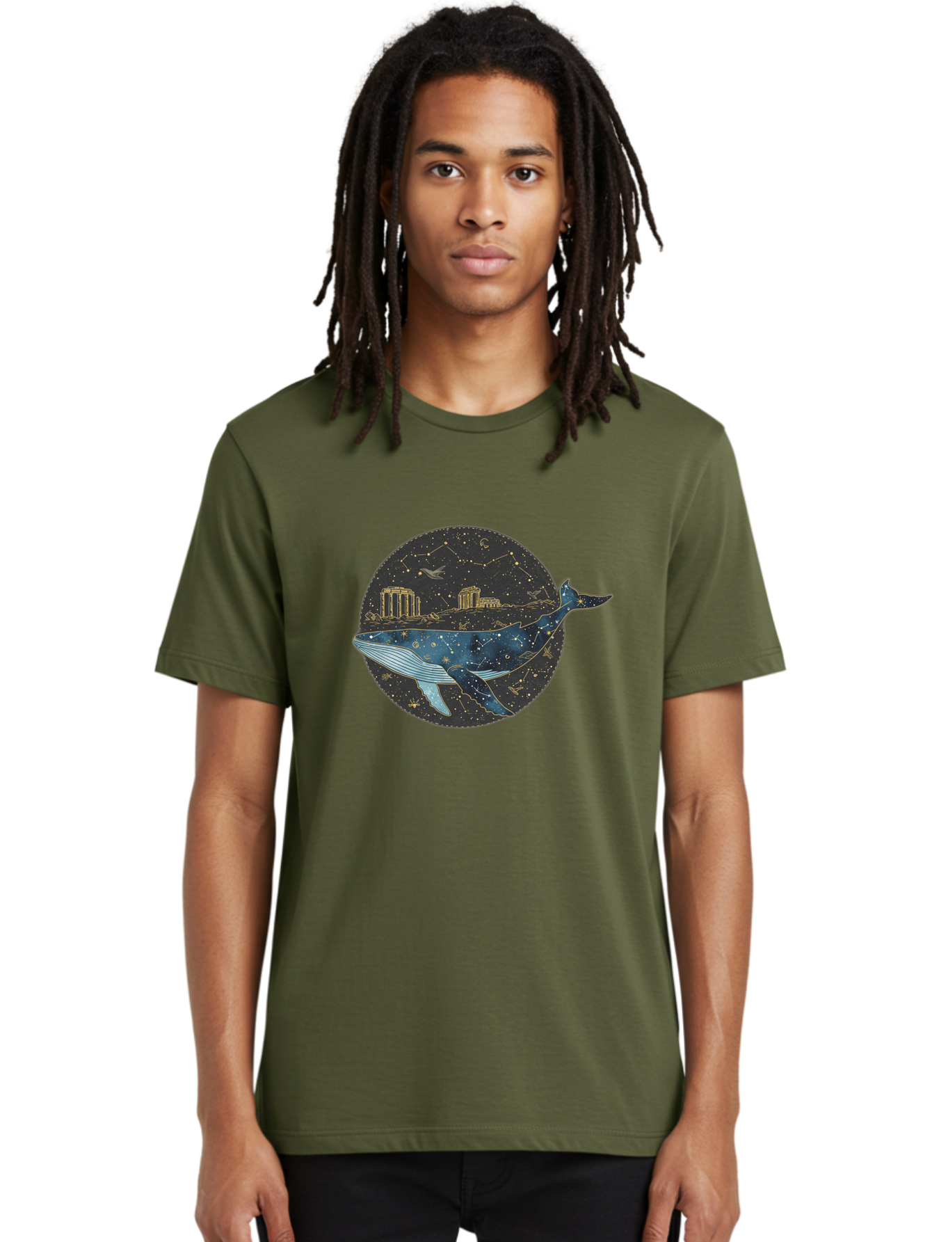 Whale-Constellation Men'S Graphic Tee, 100% Cotton, Comfortable Casual Summer Wear, Machine Washable, Vintage Camera, Old Camera, Antique Camera, Black Camera, Classic Photography, Photography Equipment, Nostalgic Device, Film Camera, Bal601 18