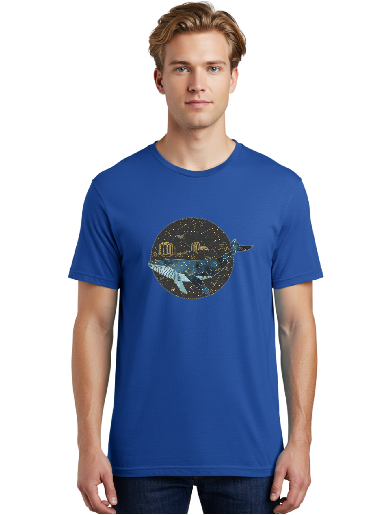 Whale-Constellation Men'S Graphic Tee, 100% Cotton, Comfortable Casual Summer Wear, Machine Washable, Vintage Camera, Old Camera, Antique Camera, Black Camera, Classic Photography, Photography Equipment, Nostalgic Device, Film Camera, Bal601 23