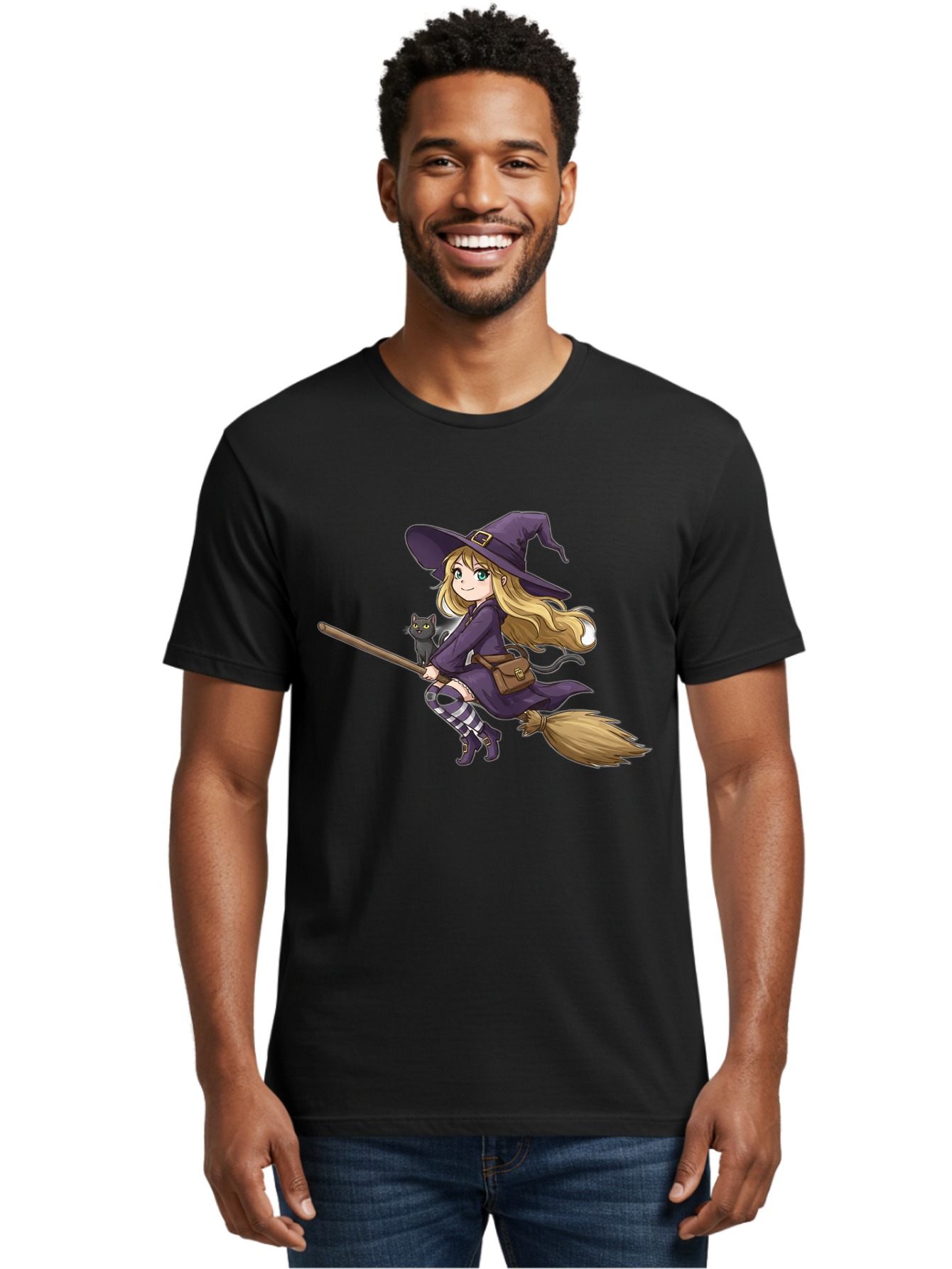 Witch-And-Cat-On-Broomstick Men'S Graphic Tee, 100% Cotton, Comfortable Casual Summer Wear, Machine Washable, Vintage Camera, Old Camera, Antique Camera, Black Camera, Classic Photography, Photography Equipment, Nostalgic Device, Film Camera, Bal617 24