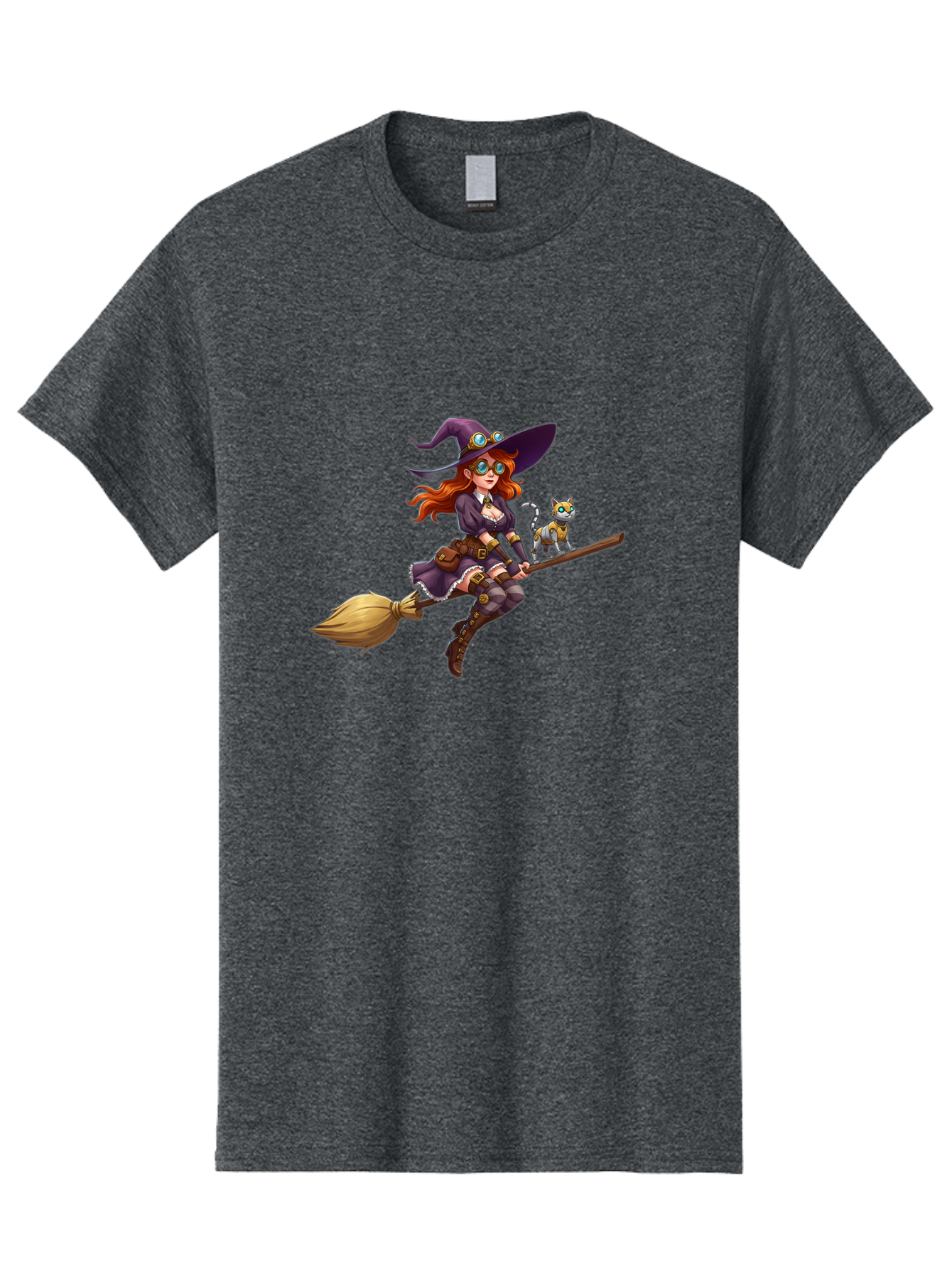 Witch-Flying-With-Cat-1 Men'S Graphic Tee, 100% Cotton, Comfortable Casual Summer Wear, Machine Washable, Vintage Camera, Old Camera, Antique Camera, Black Camera, Classic Photography, Photography Equipment, Nostalgic Device, Film Camera, Bal621 12