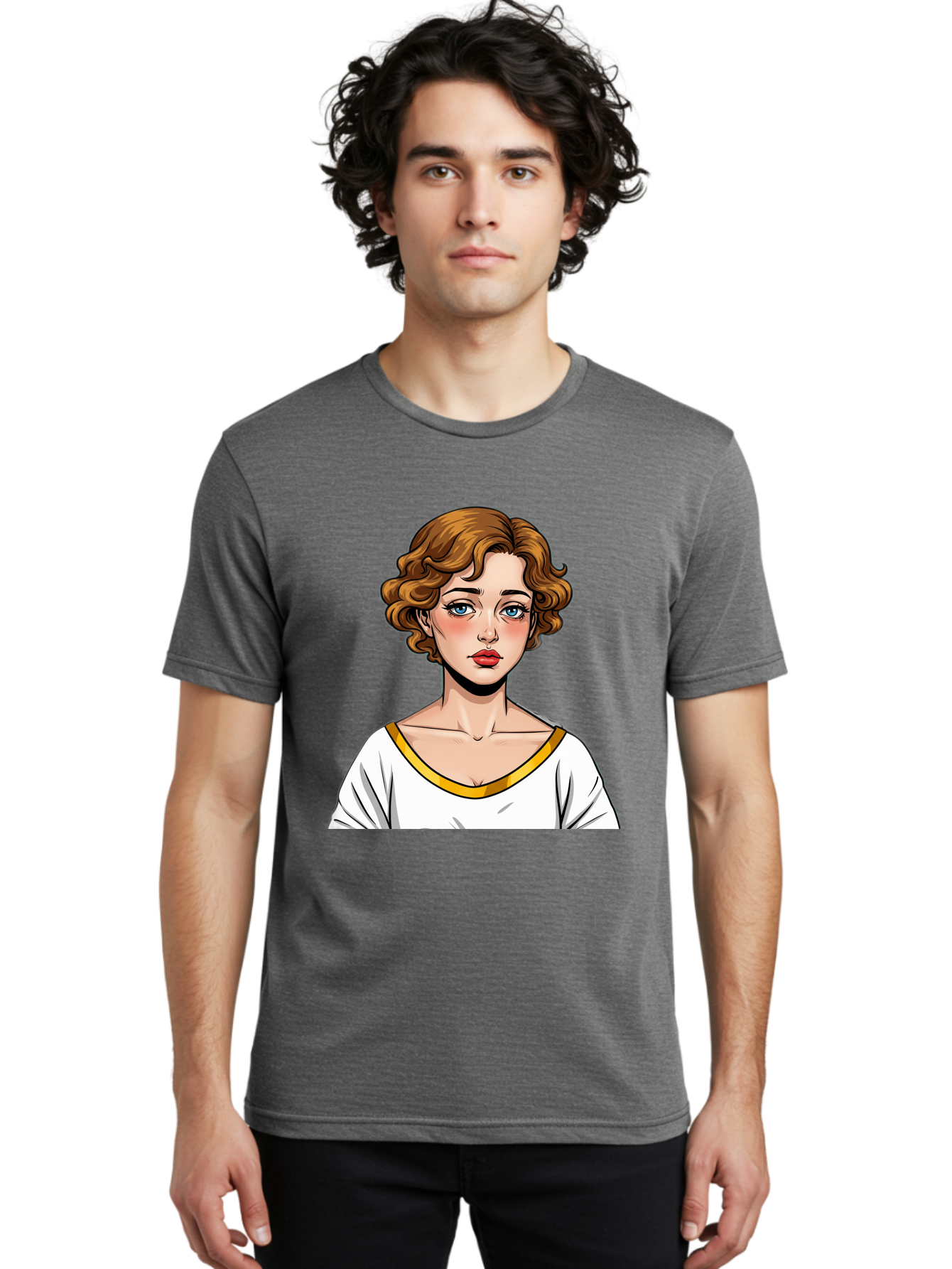 Woman-Portrait-1 Men'S Graphic Tee, 100% Cotton, Comfortable Casual Summer Wear, Machine Washable, Vintage Camera, Old Camera, Antique Camera, Black Camera, Classic Photography, Photography Equipment, Nostalgic Device, Film Camera, Camera Art Bal628 22