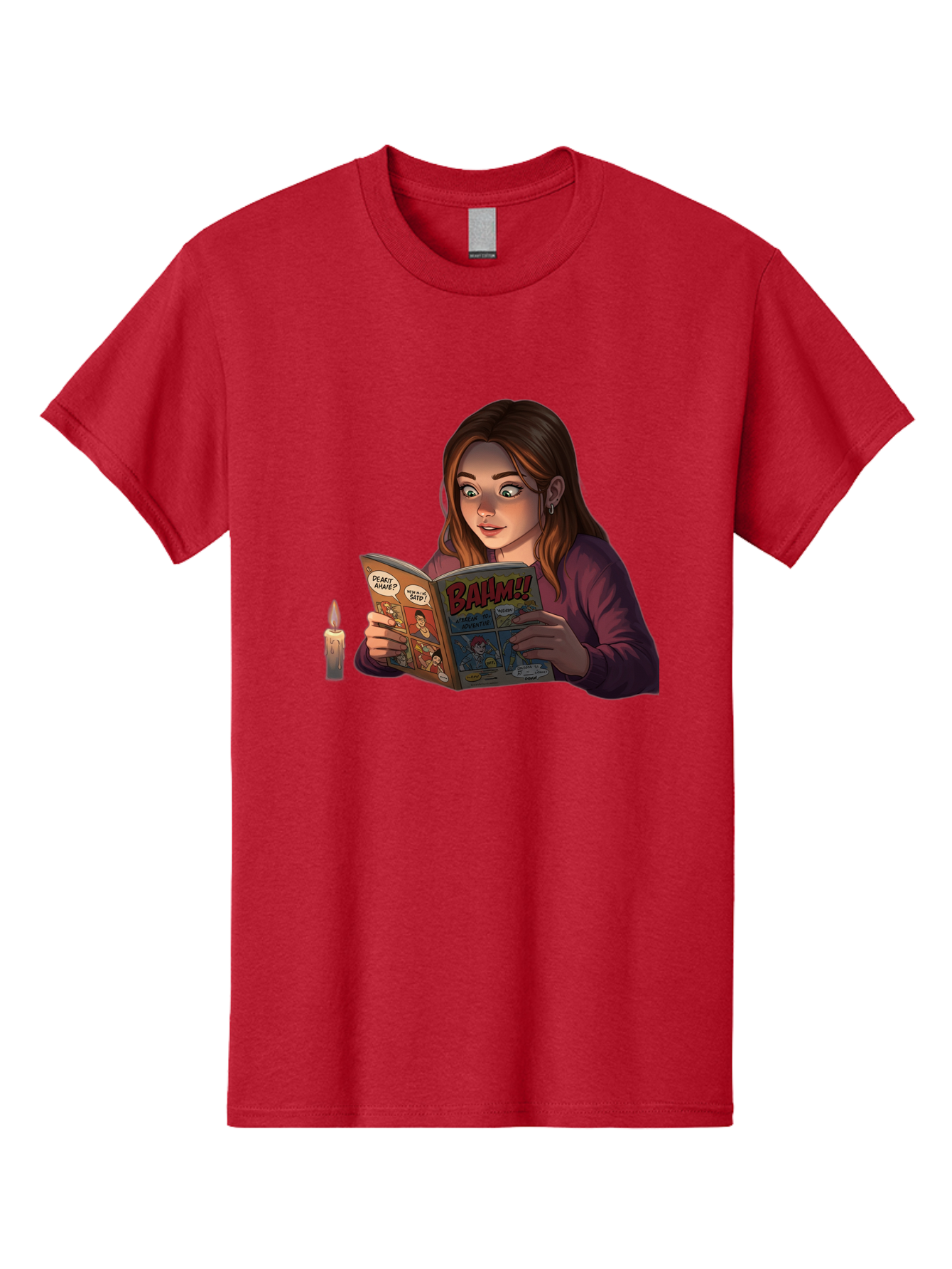 Woman-Reading-Comic Men'S Graphic Tee, 100% Cotton, Comfortable Casual Summer Wear, Machine Washable, Vintage Camera, Old Camera, Antique Camera, Black Camera, Classic Photography, Photography Equipment, Nostalgic Device, Film Camera, Bal631 2