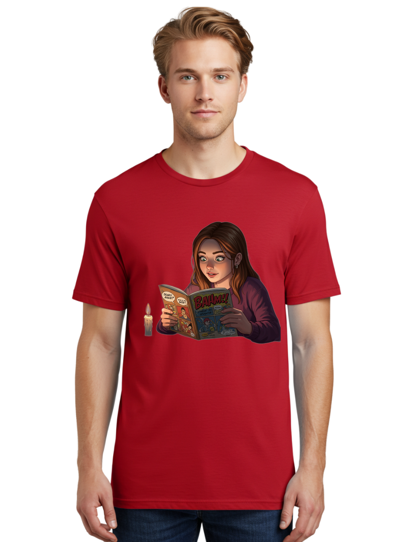 Woman-Reading-Comic Men'S Graphic Tee, 100% Cotton, Comfortable Casual Summer Wear, Machine Washable, Vintage Camera, Old Camera, Antique Camera, Black Camera, Classic Photography, Photography Equipment, Nostalgic Device, Film Camera, Bal631 17