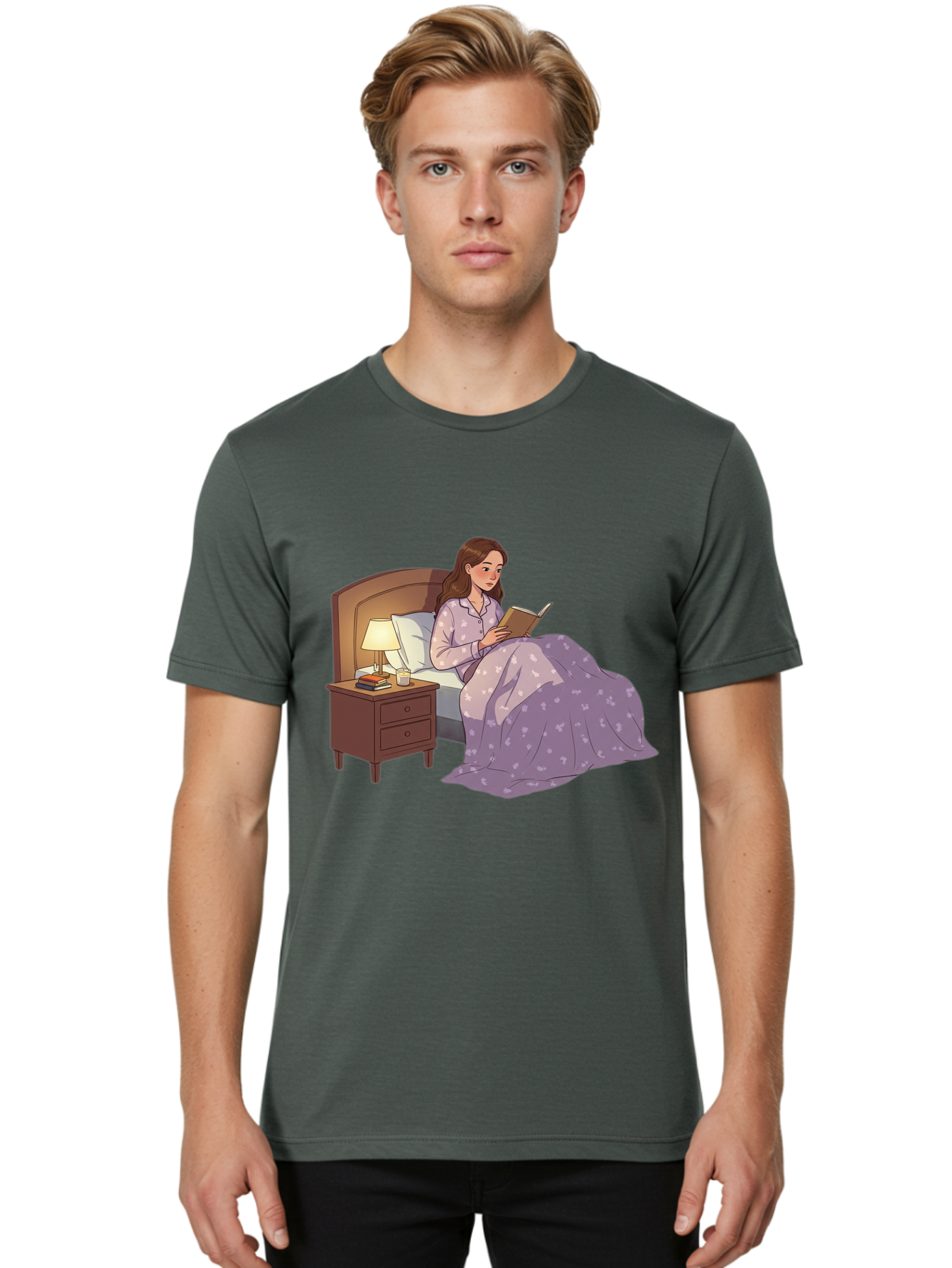 Woman-Reading-In-Bed Men'S Graphic Tee, 100% Cotton, Comfortable Casual Summer Wear, Machine Washable, Vintage Camera, Old Camera, Antique Camera, Black Camera, Classic Photography, Photography Equipment, Nostalgic Device, Film Camera, Bal632 18