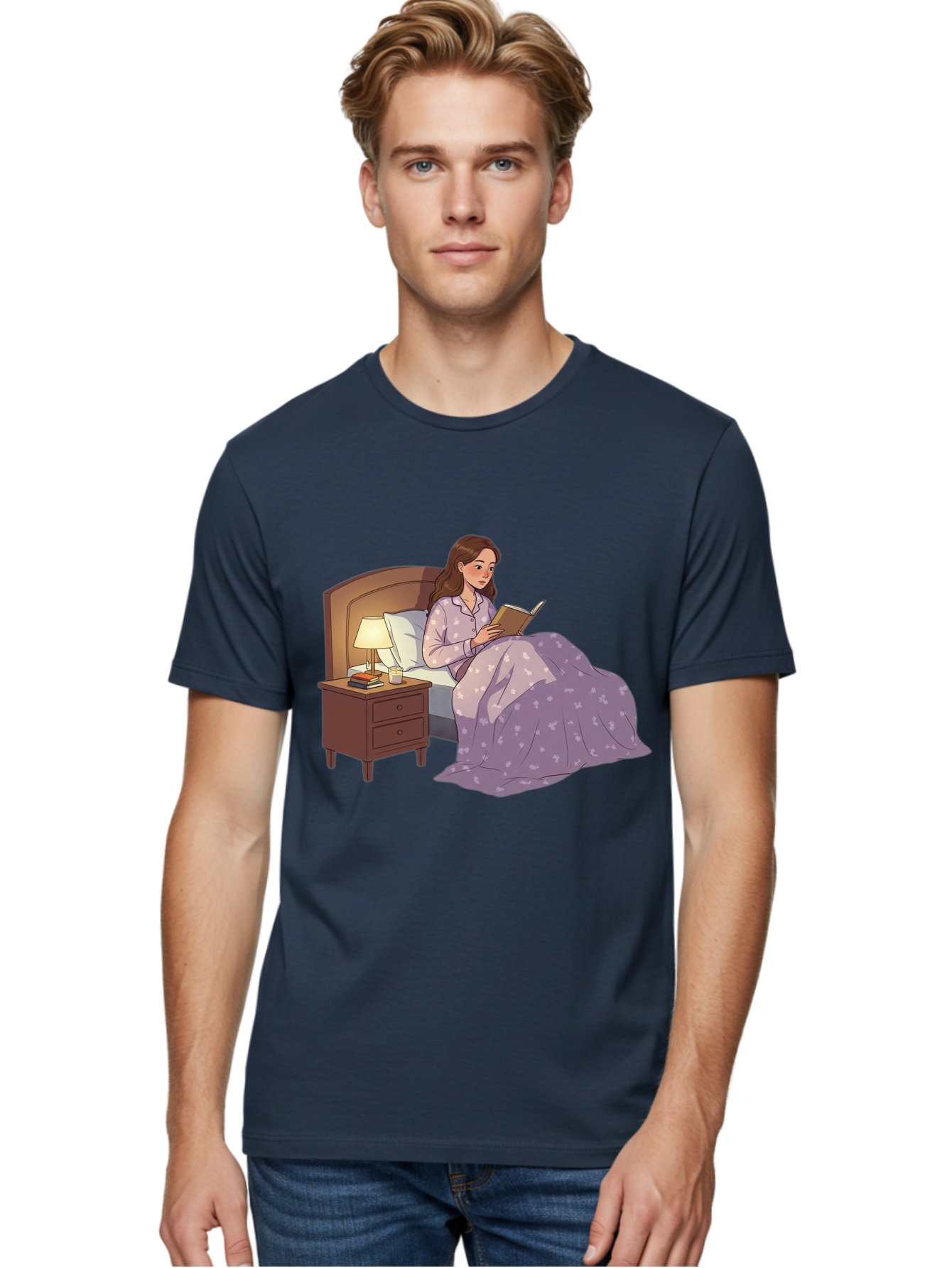 Woman-Reading-In-Bed Men'S Graphic Tee, 100% Cotton, Comfortable Casual Summer Wear, Machine Washable, Vintage Camera, Old Camera, Antique Camera, Black Camera, Classic Photography, Photography Equipment, Nostalgic Device, Film Camera, Bal632 29