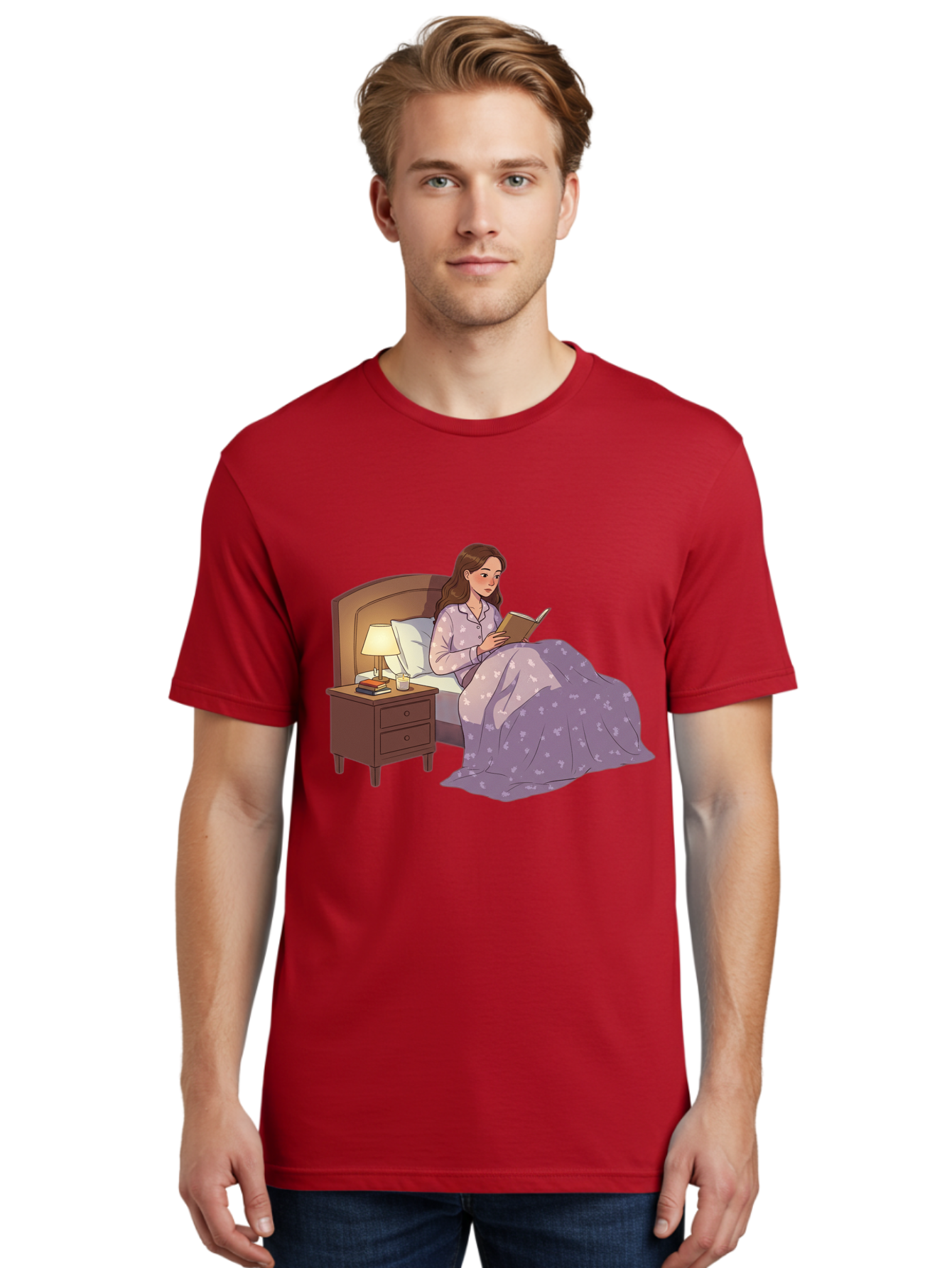Woman-Reading-In-Bed Men'S Graphic Tee, 100% Cotton, Comfortable Casual Summer Wear, Machine Washable, Vintage Camera, Old Camera, Antique Camera, Black Camera, Classic Photography, Photography Equipment, Nostalgic Device, Film Camera, Bal632 25