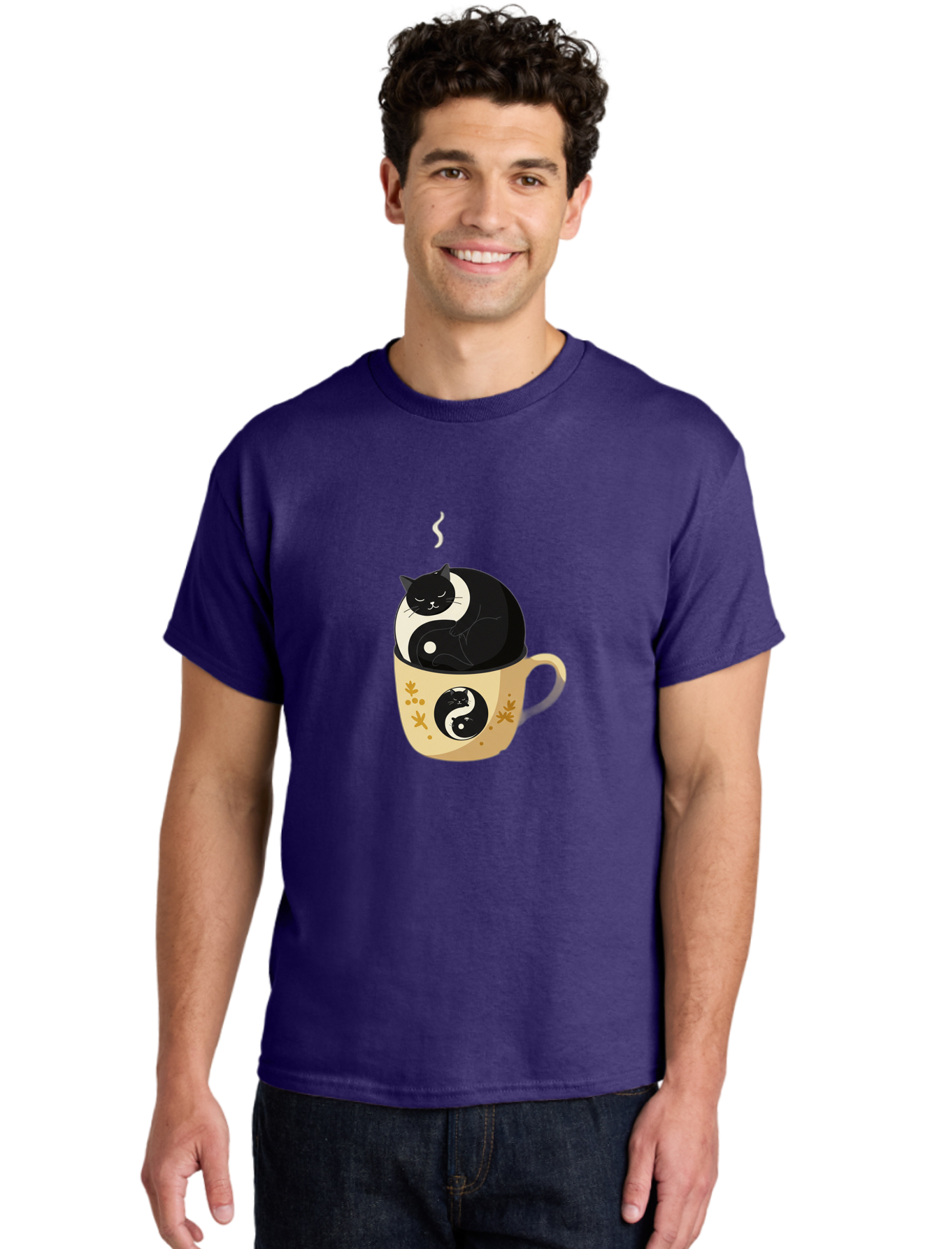 Yin-Yang-Cat Men'S Graphic Tee, 100% Cotton, Comfortable Casual Summer Wear, Machine Washable, Vintage Camera, Old Camera, Antique Camera, Black Camera, Classic Photography, Photography Equipment, Nostalgic Device, Film Camera, Camera Art Bal645 29