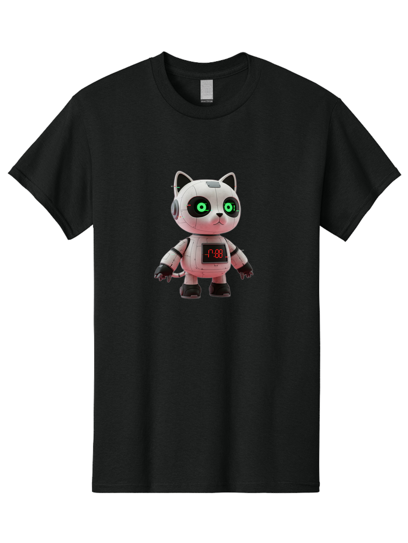 7-88-Robot-Cat Men'S Graphic Tee, 100% Cotton, Comfortable Casual Summer Wear, Machine Washable, Vintage Camera, Old Camera, Antique Camera, Black Camera, Classic Photography, Photography Equipment, Nostalgic Device, Film Camera, Camera Art Bal651 9