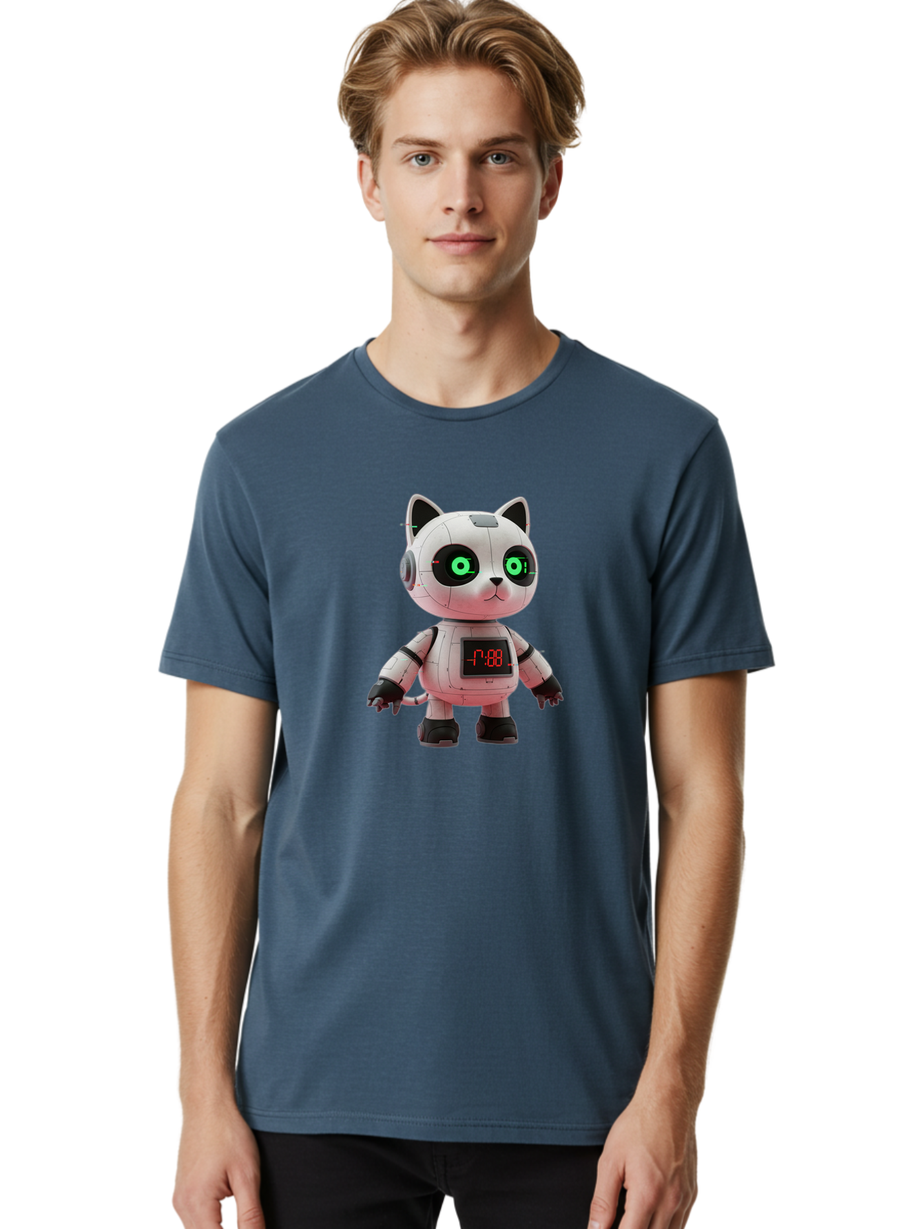 7-88-Robot-Cat Men'S Graphic Tee, 100% Cotton, Comfortable Casual Summer Wear, Machine Washable, Vintage Camera, Old Camera, Antique Camera, Black Camera, Classic Photography, Photography Equipment, Nostalgic Device, Film Camera, Camera Art Bal651 22