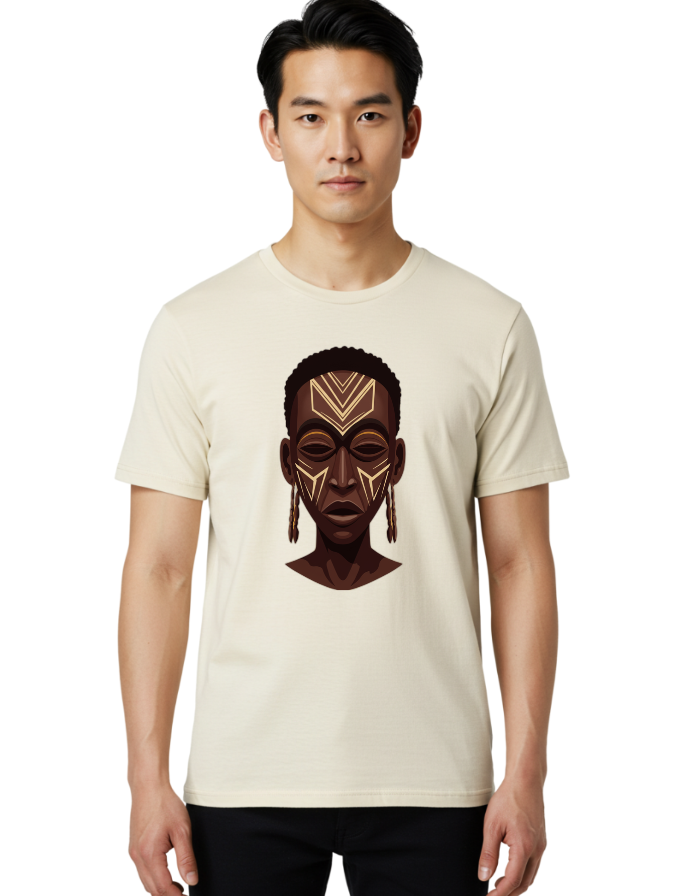 African-Tribal-Portrait Men'S Graphic Tee, 100% Cotton, Comfortable Casual Summer Wear, Machine Washable, Vintage Camera, Old Camera, Antique Camera, Black Camera, Classic Photography, Photography Equipment, Nostalgic Device, Film Camera, Bal665 24
