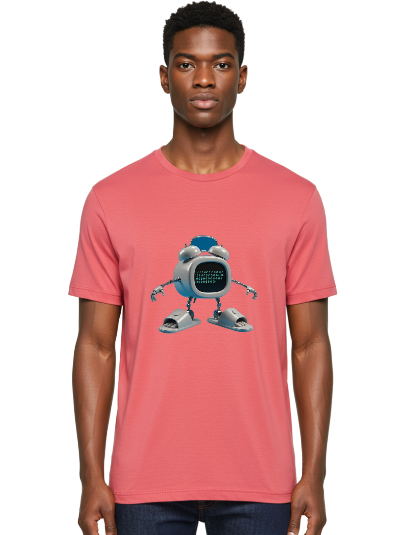 Alarm-Clock-Robot Men'S Graphic Tee, 100% Cotton, Comfortable Casual Summer Wear, Machine Washable, Vintage Camera, Old Camera, Antique Camera, Black Camera, Classic Photography, Photography Equipment, Nostalgic Device, Film Camera, Camera Art Bal674 24