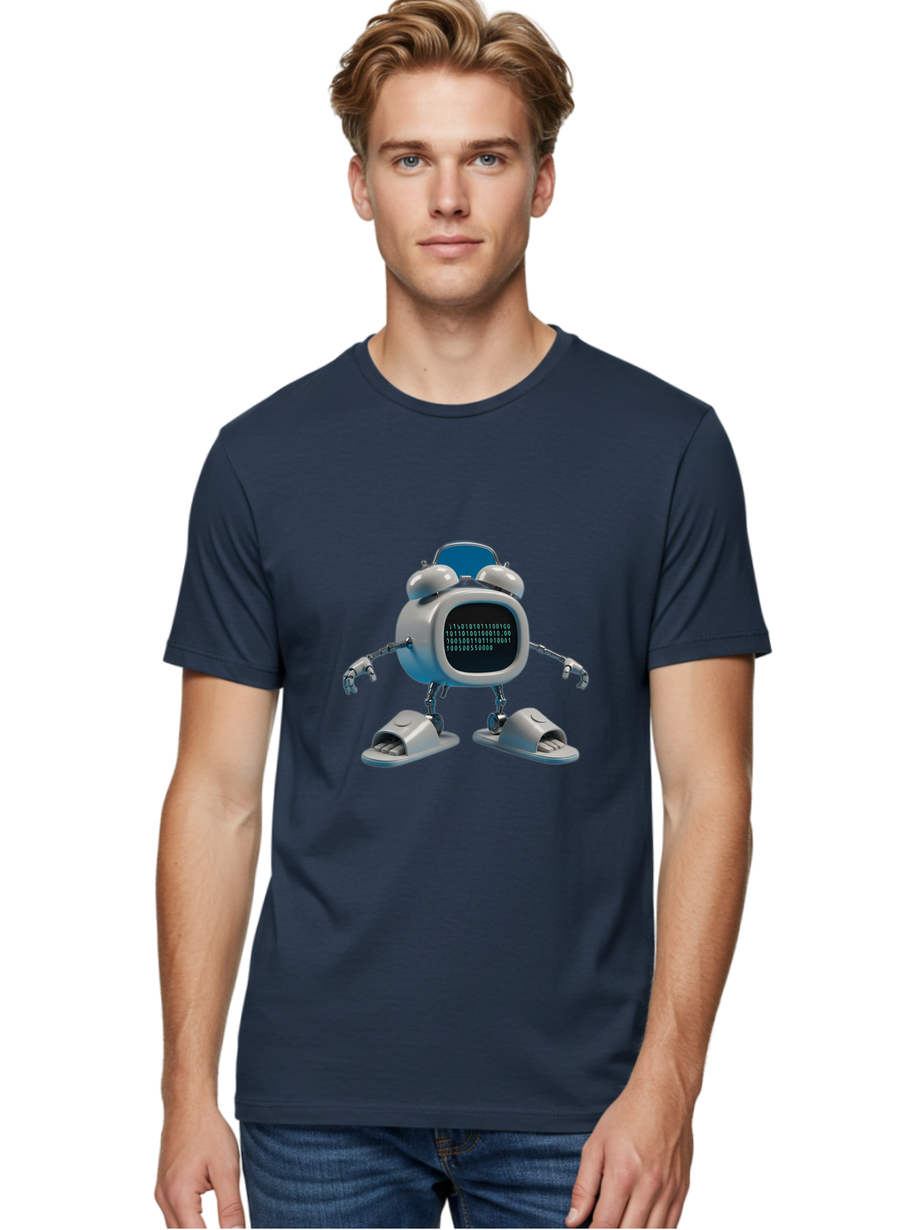 Alarm-Clock-Robot Men'S Graphic Tee, 100% Cotton, Comfortable Casual Summer Wear, Machine Washable, Vintage Camera, Old Camera, Antique Camera, Black Camera, Classic Photography, Photography Equipment, Nostalgic Device, Film Camera, Camera Art Bal674 28