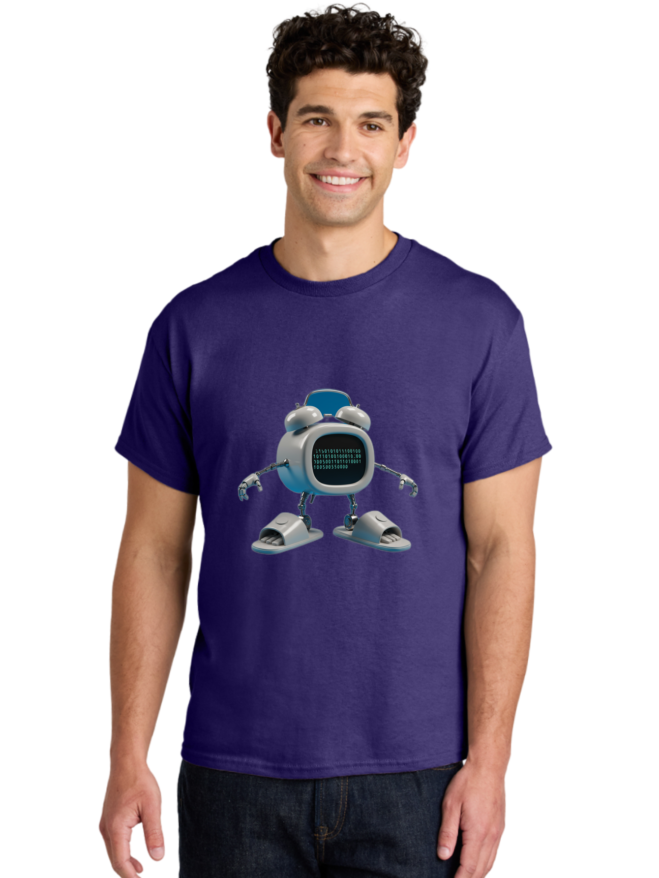 Alarm-Clock-Robot Men'S Graphic Tee, 100% Cotton, Comfortable Casual Summer Wear, Machine Washable, Vintage Camera, Old Camera, Antique Camera, Black Camera, Classic Photography, Photography Equipment, Nostalgic Device, Film Camera, Camera Art Bal674 17