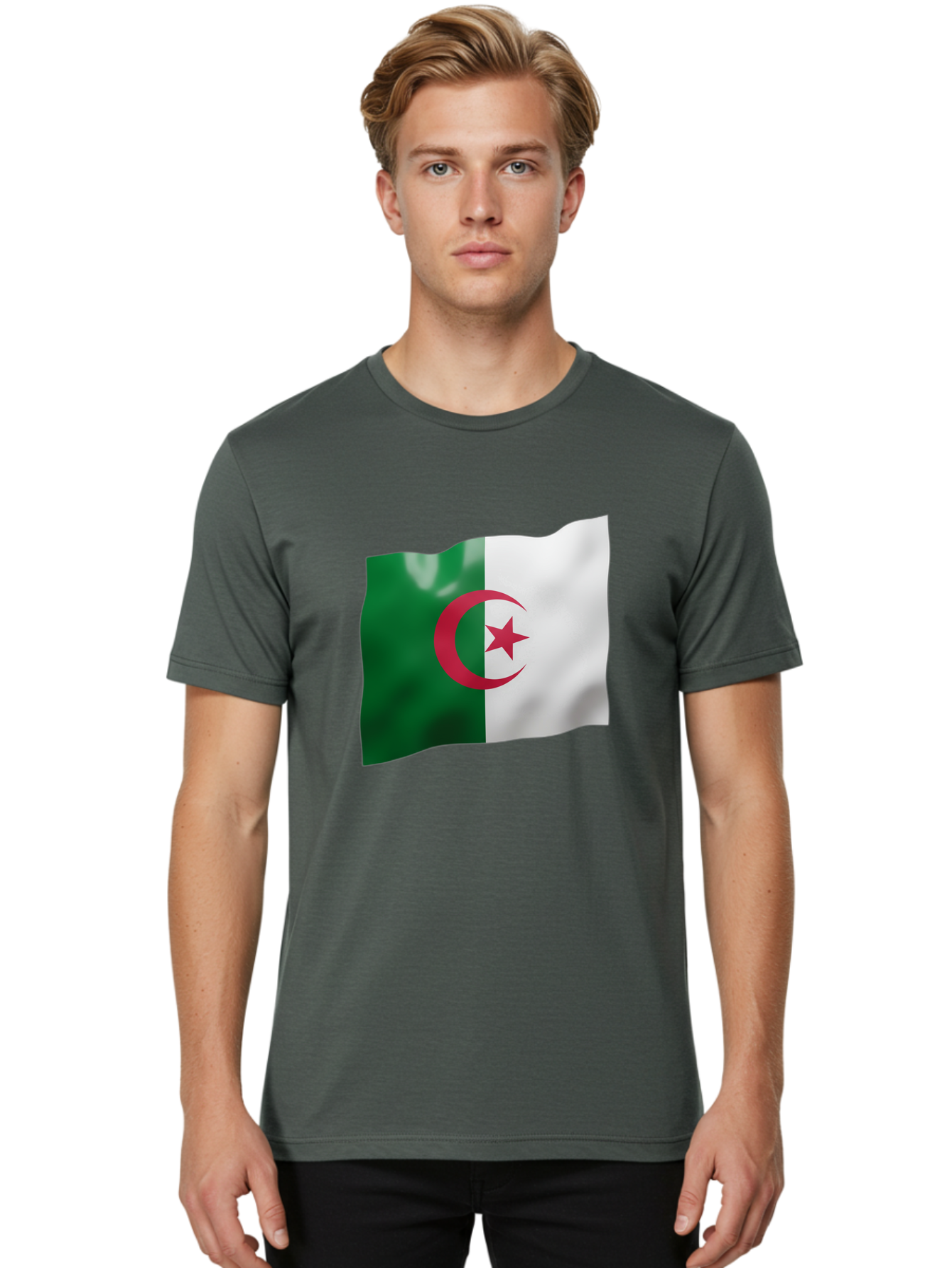 Algeria-Flag Men'S Graphic Tee, 100% Cotton, Comfortable Casual Summer Wear, Machine Washable, Vintage Camera, Old Camera, Antique Camera, Black Camera, Classic Photography, Photography Equipment, Nostalgic Device, Film Camera, Camera Art Bal680 17