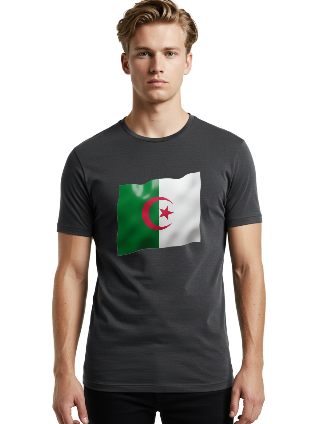 Algeria-Flag Men'S Graphic Tee, 100% Cotton, Comfortable Casual Summer Wear, Machine Washable, Vintage Camera, Old Camera, Antique Camera, Black Camera, Classic Photography, Photography Equipment, Nostalgic Device, Film Camera, Camera Art Bal680 19