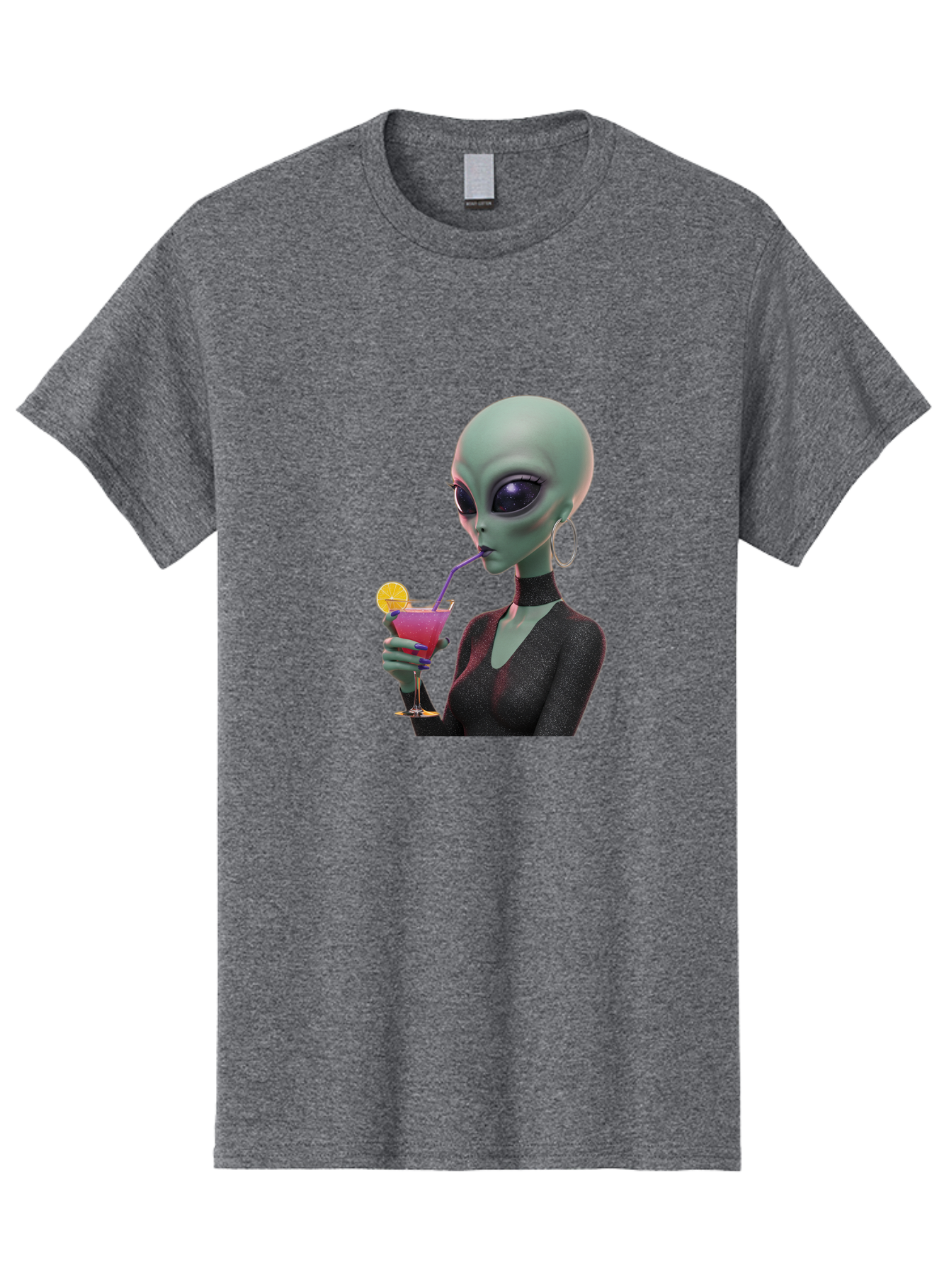Alien-Drinking-Cocktail Men'S Graphic Tee, 100% Cotton, Comfortable Casual Summer Wear, Machine Washable, Vintage Camera, Old Camera, Antique Camera, Black Camera, Classic Photography, Photography Equipment, Nostalgic Device, Film Camera, Bal685 13