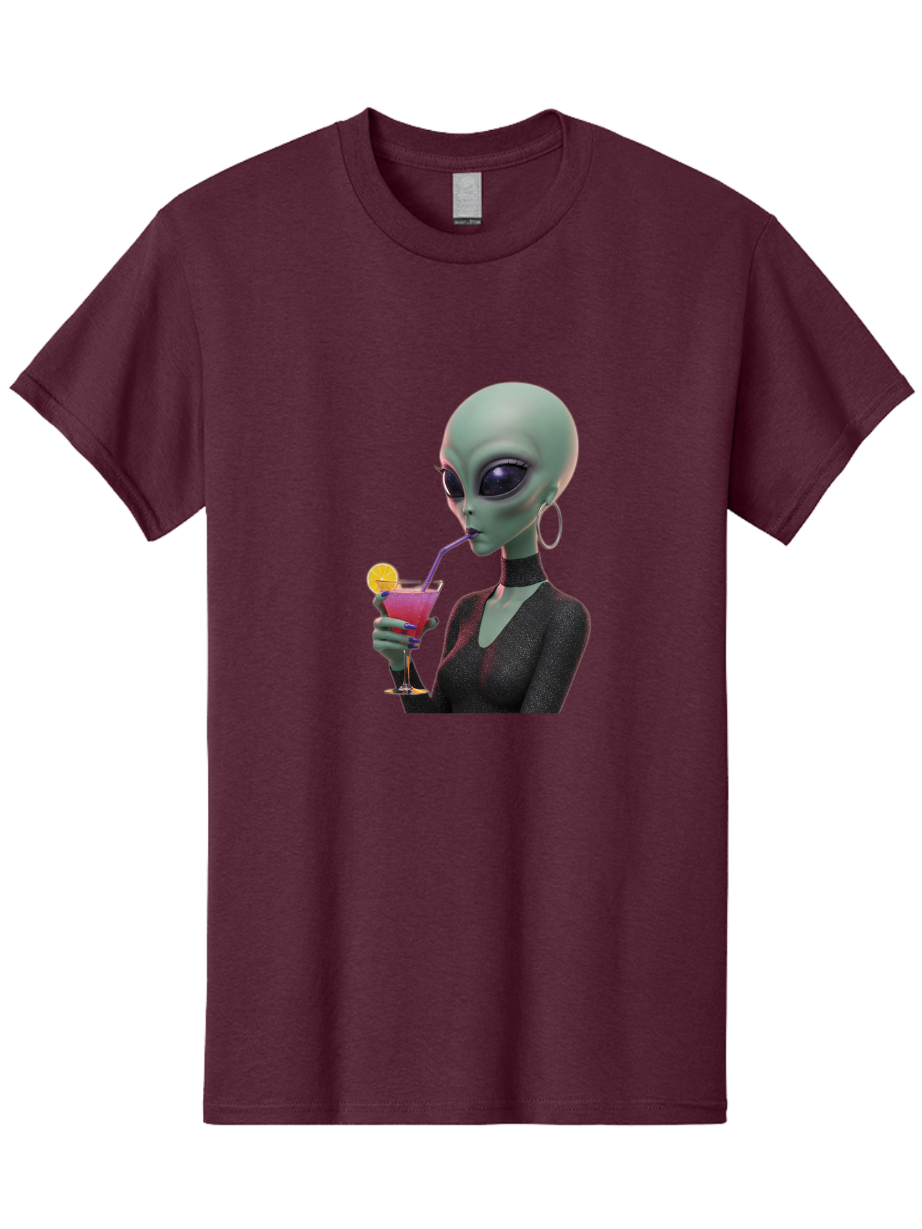 Alien-Drinking-Cocktail Men'S Graphic Tee, 100% Cotton, Comfortable Casual Summer Wear, Machine Washable, Vintage Camera, Old Camera, Antique Camera, Black Camera, Classic Photography, Photography Equipment, Nostalgic Device, Film Camera, Bal685 9