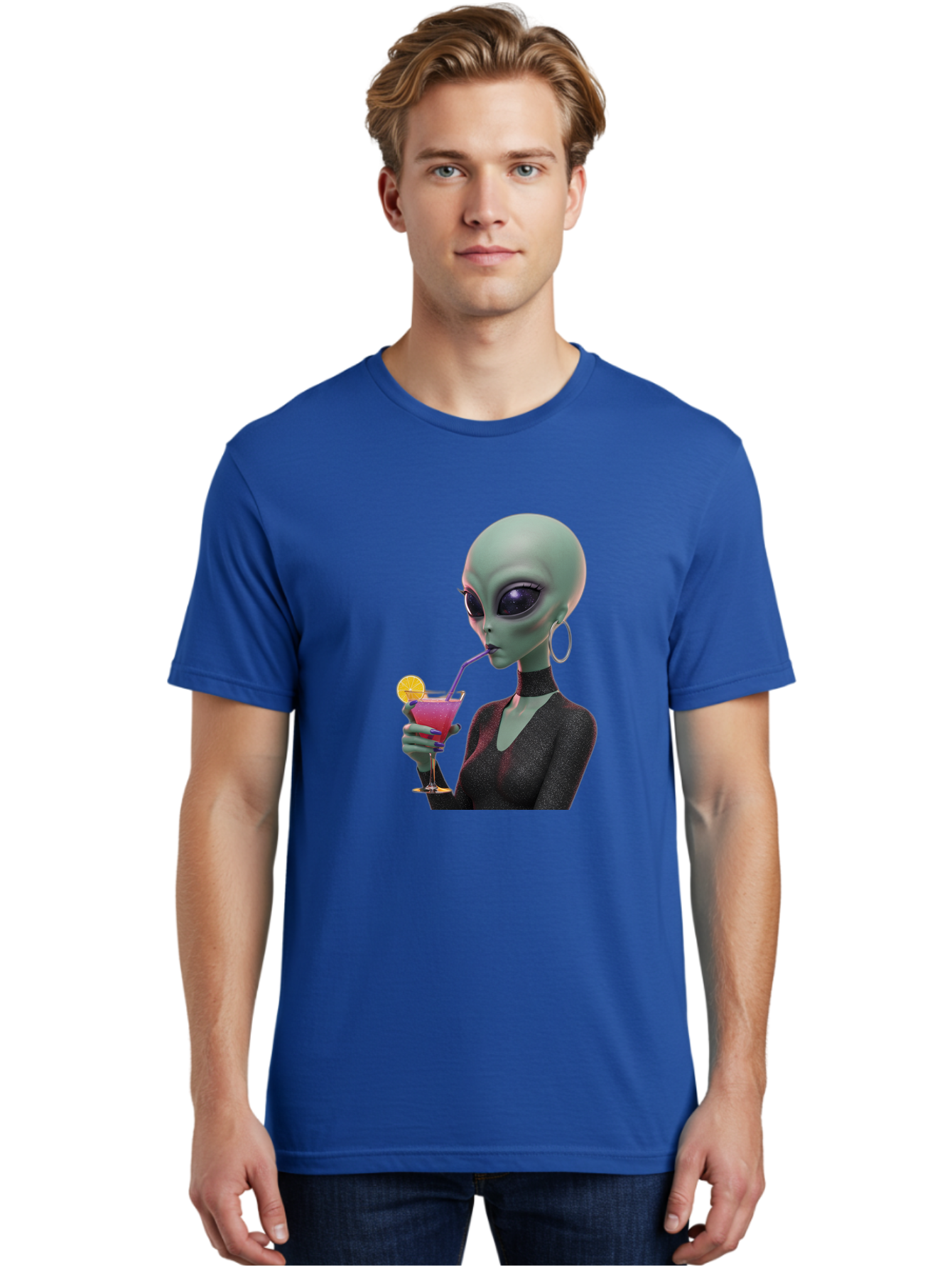 Alien-Drinking-Cocktail Men'S Graphic Tee, 100% Cotton, Comfortable Casual Summer Wear, Machine Washable, Vintage Camera, Old Camera, Antique Camera, Black Camera, Classic Photography, Photography Equipment, Nostalgic Device, Film Camera, Bal685 26