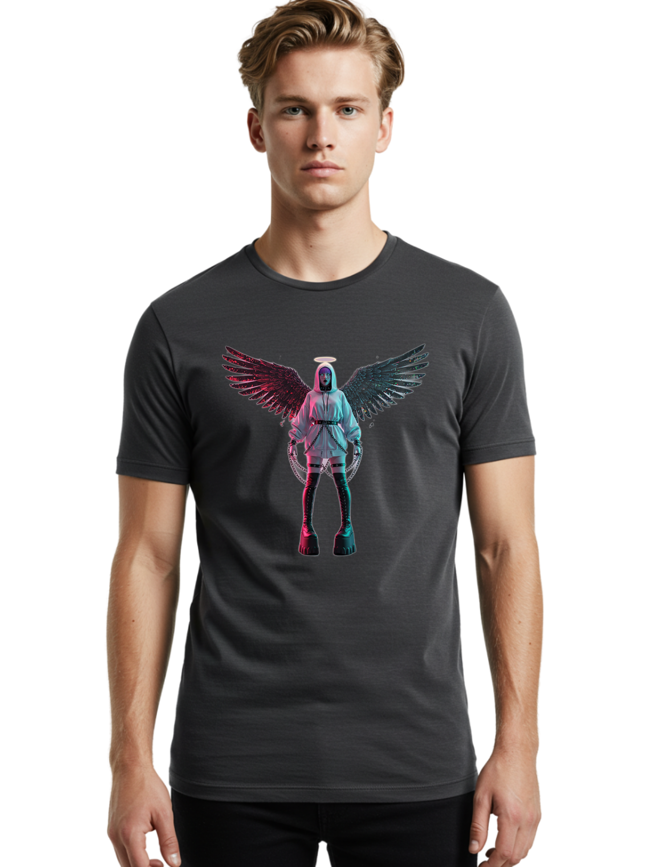 Angel-With-Chains Men'S Graphic Tee, 100% Cotton, Comfortable Casual Summer Wear, Machine Washable, Vintage Camera, Old Camera, Antique Camera, Black Camera, Classic Photography, Photography Equipment, Nostalgic Device, Film Camera, Camera Art Bal694 28