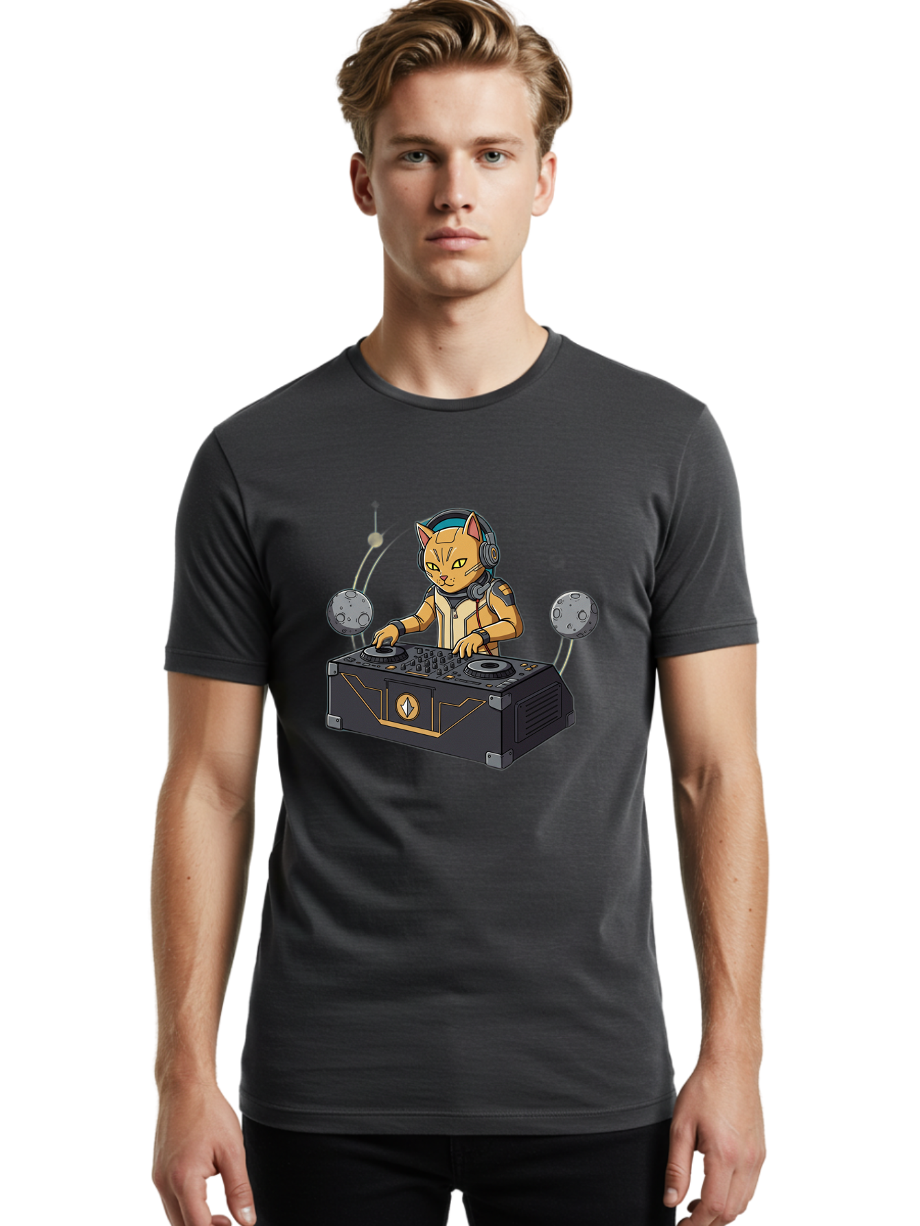 Astronaut-Cat-Dj Men'S Graphic Tee, 100% Cotton, Comfortable Casual Summer Wear, Machine Washable, Vintage Camera, Old Camera, Antique Camera, Black Camera, Classic Photography, Photography Equipment, Nostalgic Device, Film Camera, Camera Art Bal727 25