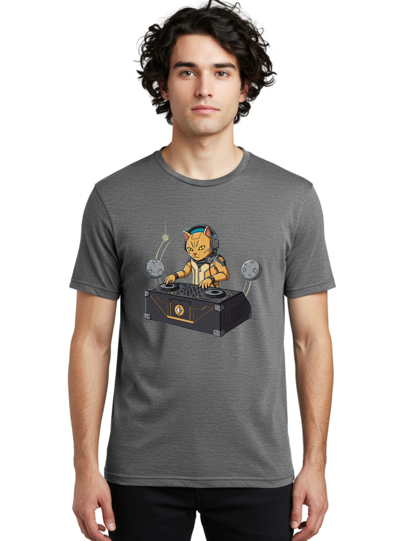 Astronaut-Cat-Dj Men'S Graphic Tee, 100% Cotton, Comfortable Casual Summer Wear, Machine Washable, Vintage Camera, Old Camera, Antique Camera, Black Camera, Classic Photography, Photography Equipment, Nostalgic Device, Film Camera, Camera Art Bal727 27