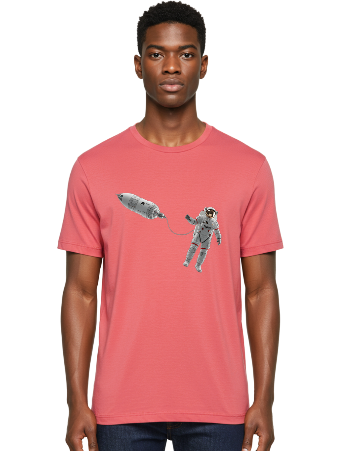 Astronaut-Tethered-To-Spacecraft Men'S Graphic Tee, 100% Cotton, Comfortable Casual Summer Wear, Machine Washable, Vintage Camera, Old Camera, Antique Camera, Black Camera, Classic Photography, Photography Equipment, Nostalgic Device, Bal730 17
