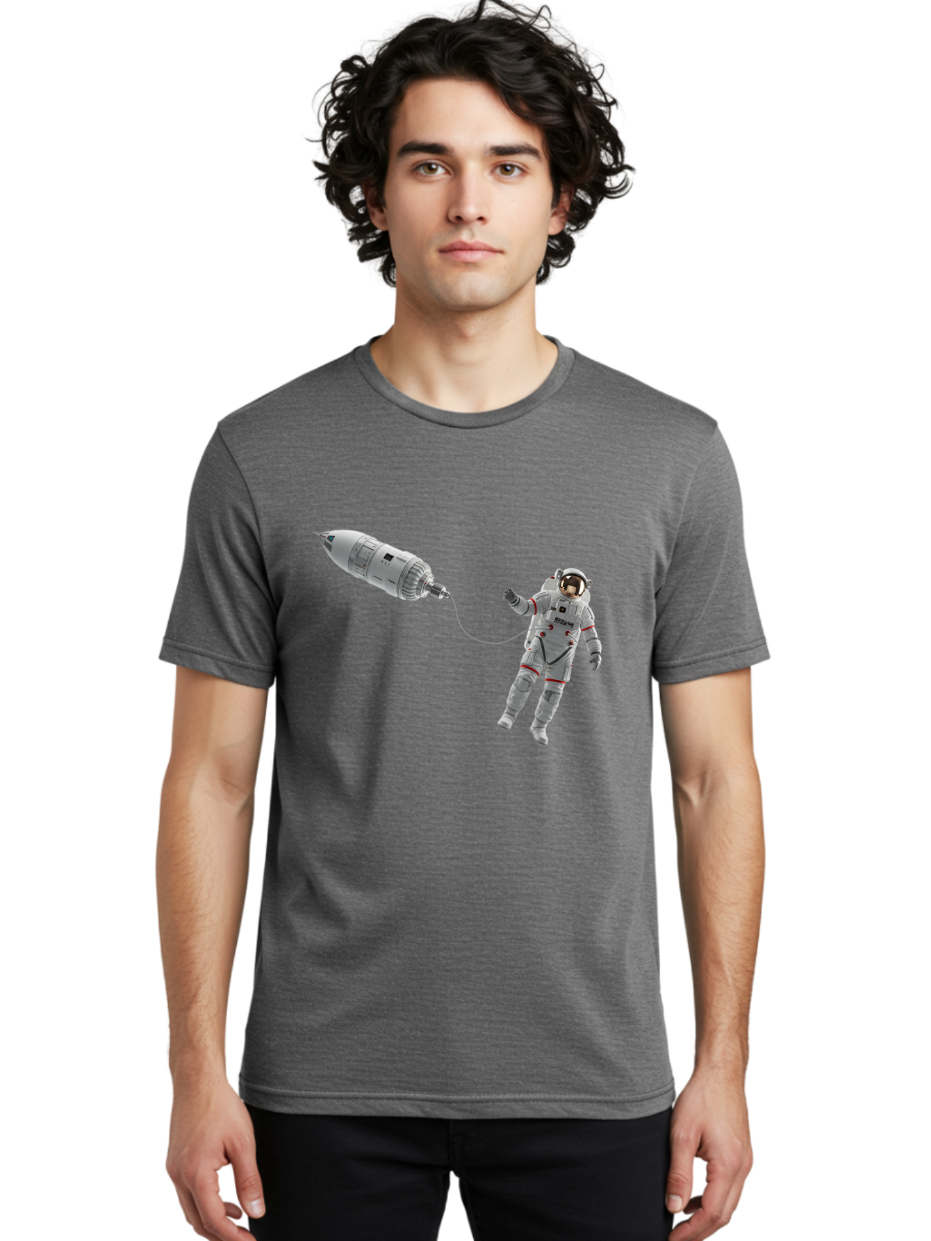 Astronaut-Tethered-To-Spacecraft Men'S Graphic Tee, 100% Cotton, Comfortable Casual Summer Wear, Machine Washable, Vintage Camera, Old Camera, Antique Camera, Black Camera, Classic Photography, Photography Equipment, Nostalgic Device, Bal730 22
