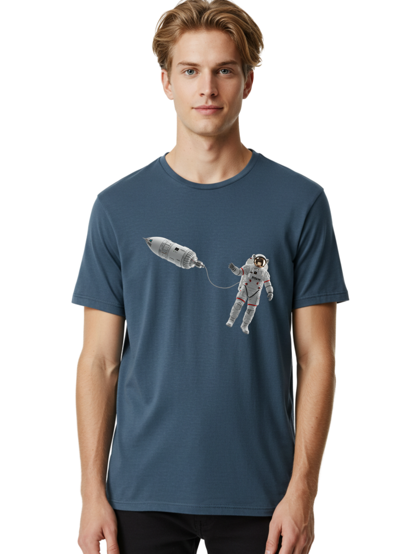 Astronaut-Tethered-To-Spacecraft Men'S Graphic Tee, 100% Cotton, Comfortable Casual Summer Wear, Machine Washable, Vintage Camera, Old Camera, Antique Camera, Black Camera, Classic Photography, Photography Equipment, Nostalgic Device, Bal730 25