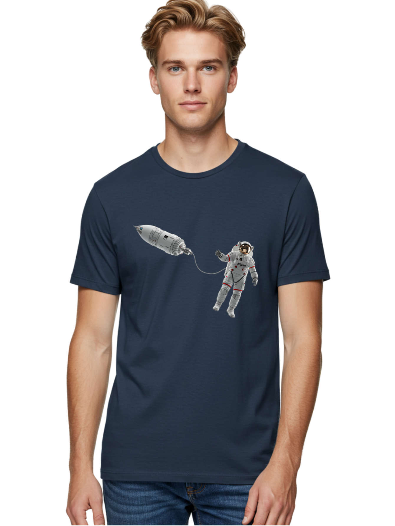 Astronaut-Tethered-To-Spacecraft Men'S Graphic Tee, 100% Cotton, Comfortable Casual Summer Wear, Machine Washable, Vintage Camera, Old Camera, Antique Camera, Black Camera, Classic Photography, Photography Equipment, Nostalgic Device, Bal730 23