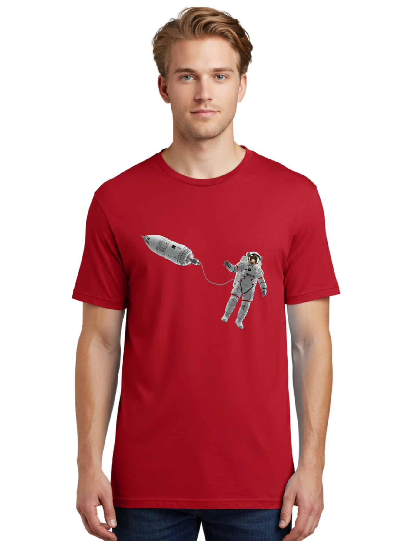 Astronaut-Tethered-To-Spacecraft Men'S Graphic Tee, 100% Cotton, Comfortable Casual Summer Wear, Machine Washable, Vintage Camera, Old Camera, Antique Camera, Black Camera, Classic Photography, Photography Equipment, Nostalgic Device, Bal730 16