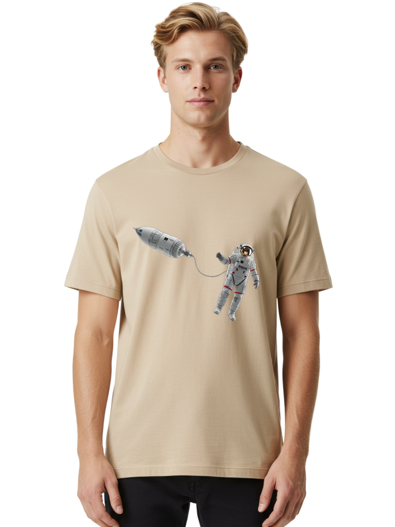 Astronaut-Tethered-To-Spacecraft Men'S Graphic Tee, 100% Cotton, Comfortable Casual Summer Wear, Machine Washable, Vintage Camera, Old Camera, Antique Camera, Black Camera, Classic Photography, Photography Equipment, Nostalgic Device, Bal730 27