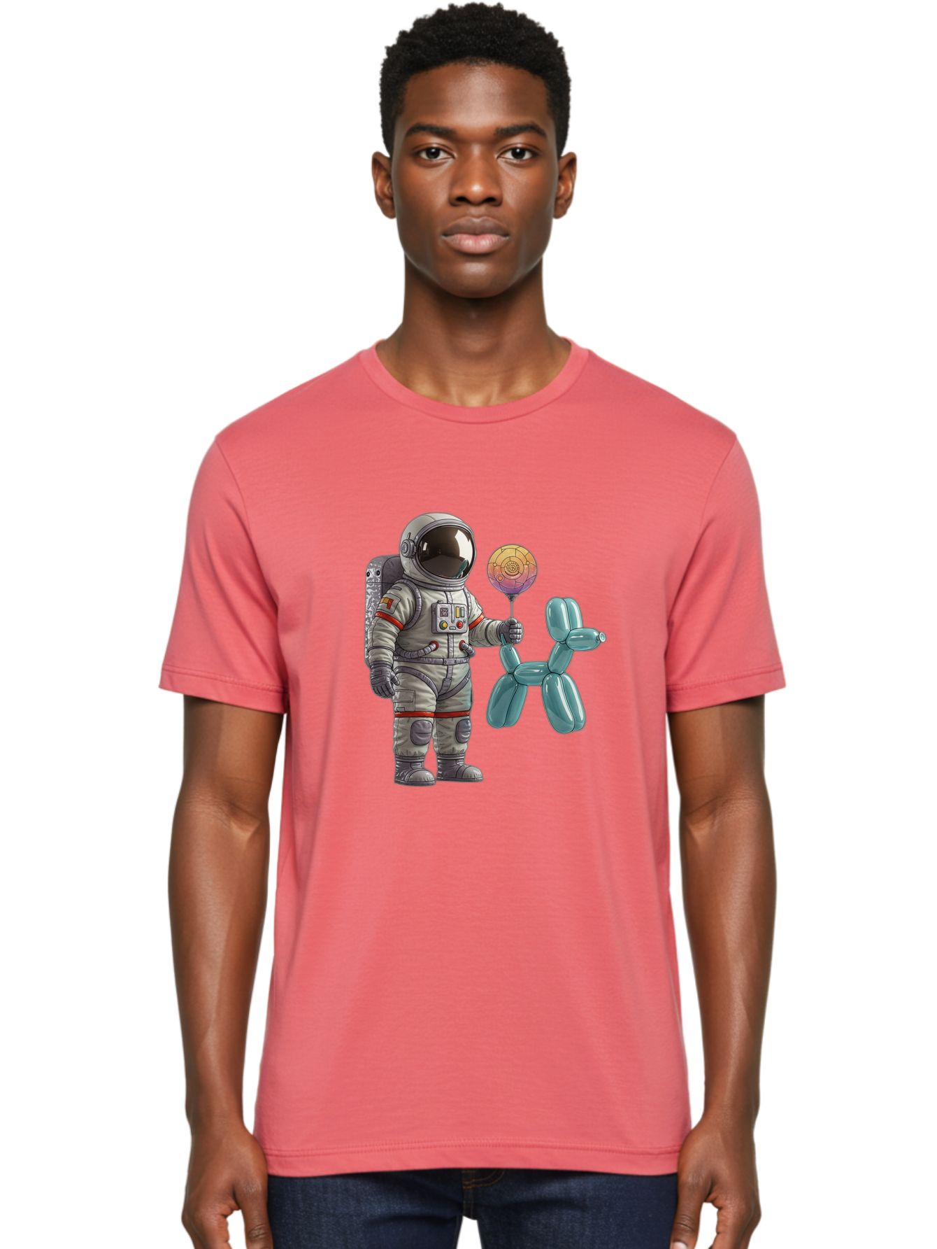 Astronaut-With-Balloon-Animal Men'S Graphic Tee, 100% Cotton, Comfortable Casual Summer Wear, Machine Washable, Vintage Camera, Old Camera, Antique Camera, Black Camera, Classic Photography, Photography Equipment, Nostalgic Device, Bal731 23