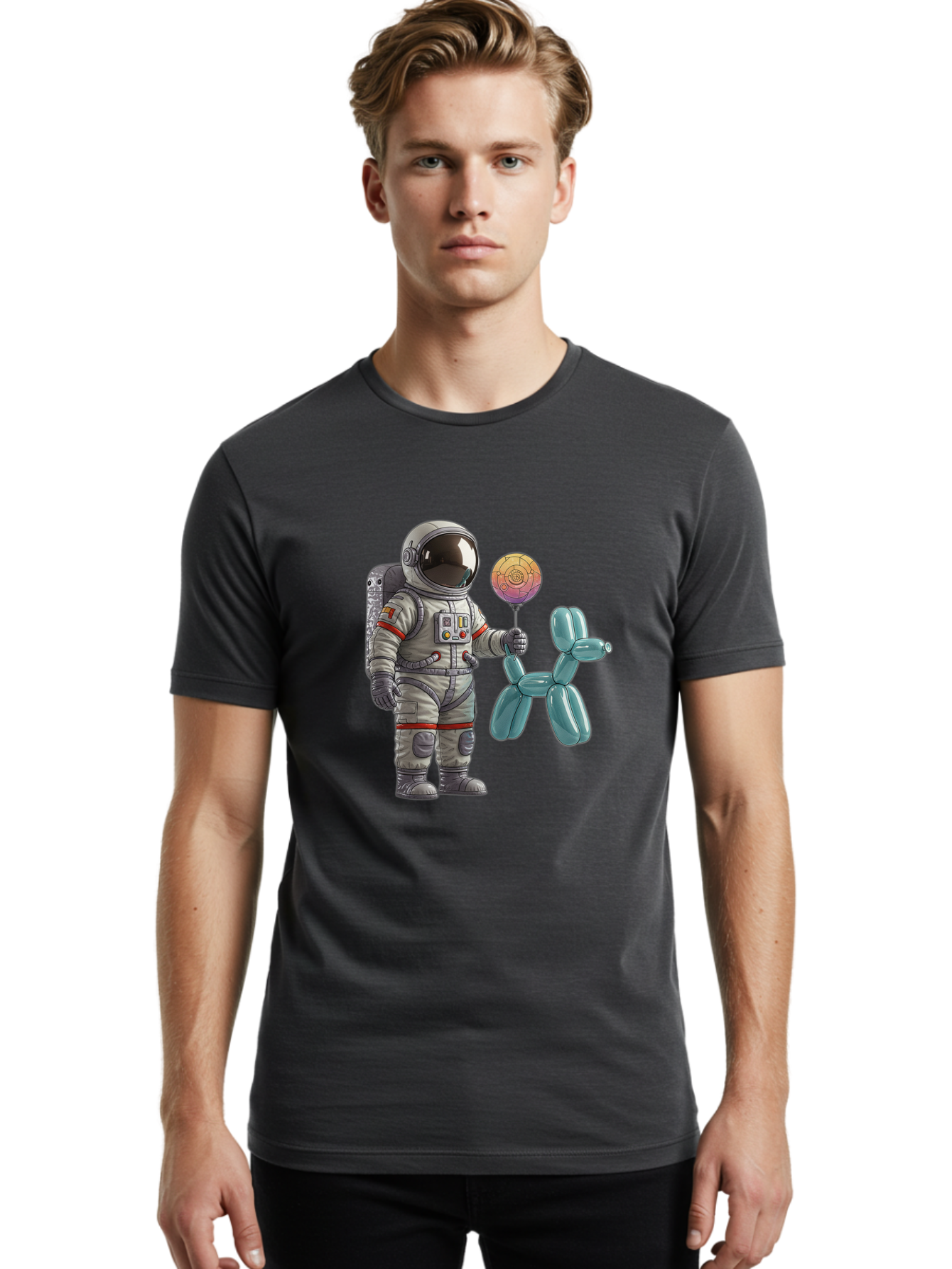 Astronaut-With-Balloon-Animal Men'S Graphic Tee, 100% Cotton, Comfortable Casual Summer Wear, Machine Washable, Vintage Camera, Old Camera, Antique Camera, Black Camera, Classic Photography, Photography Equipment, Nostalgic Device, Bal731 27