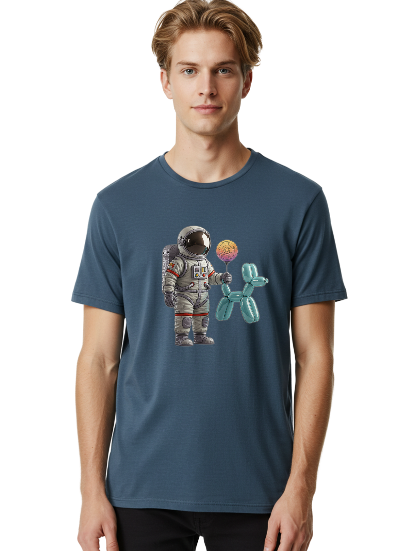 Astronaut-With-Balloon-Animal Men'S Graphic Tee, 100% Cotton, Comfortable Casual Summer Wear, Machine Washable, Vintage Camera, Old Camera, Antique Camera, Black Camera, Classic Photography, Photography Equipment, Nostalgic Device, Bal731 18