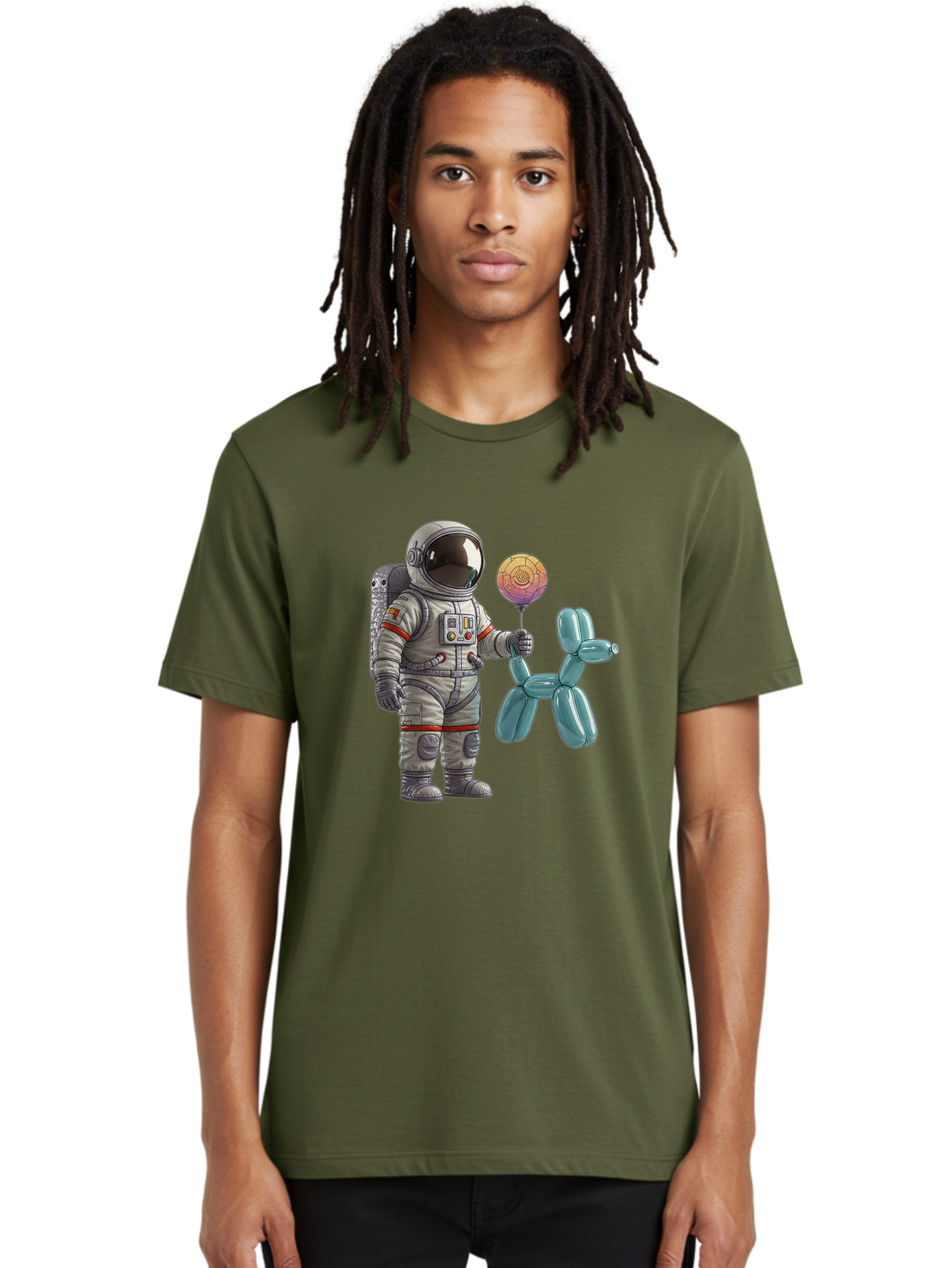 Astronaut-With-Balloon-Animal Men'S Graphic Tee, 100% Cotton, Comfortable Casual Summer Wear, Machine Washable, Vintage Camera, Old Camera, Antique Camera, Black Camera, Classic Photography, Photography Equipment, Nostalgic Device, Bal731 20