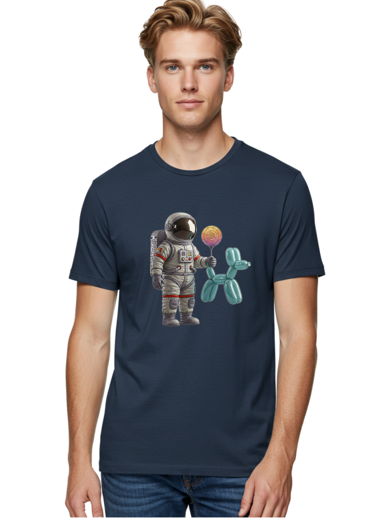 Astronaut-With-Balloon-Animal Men'S Graphic Tee, 100% Cotton, Comfortable Casual Summer Wear, Machine Washable, Vintage Camera, Old Camera, Antique Camera, Black Camera, Classic Photography, Photography Equipment, Nostalgic Device, Bal731 16