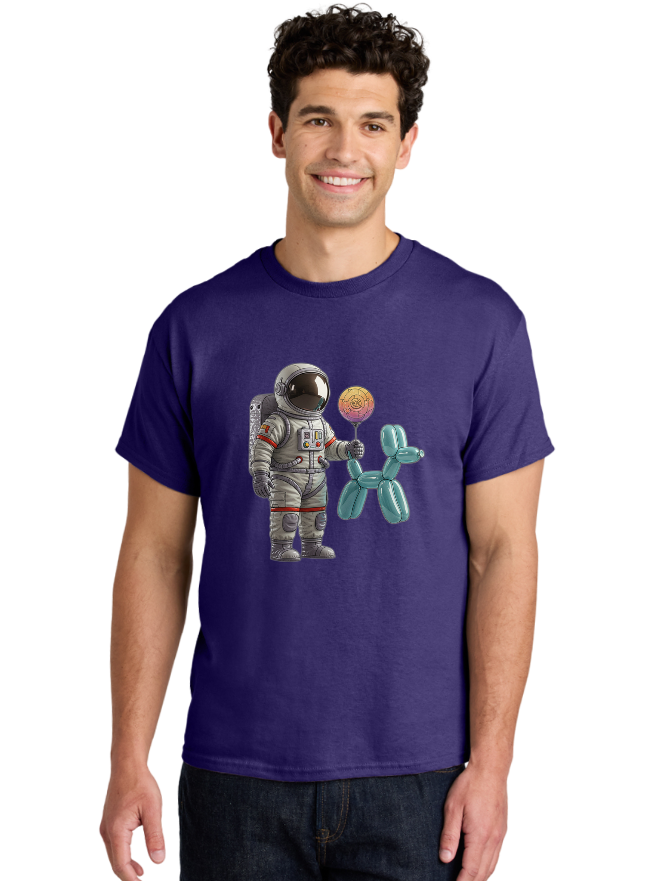 Astronaut-With-Balloon-Animal Men'S Graphic Tee, 100% Cotton, Comfortable Casual Summer Wear, Machine Washable, Vintage Camera, Old Camera, Antique Camera, Black Camera, Classic Photography, Photography Equipment, Nostalgic Device, Bal731 17