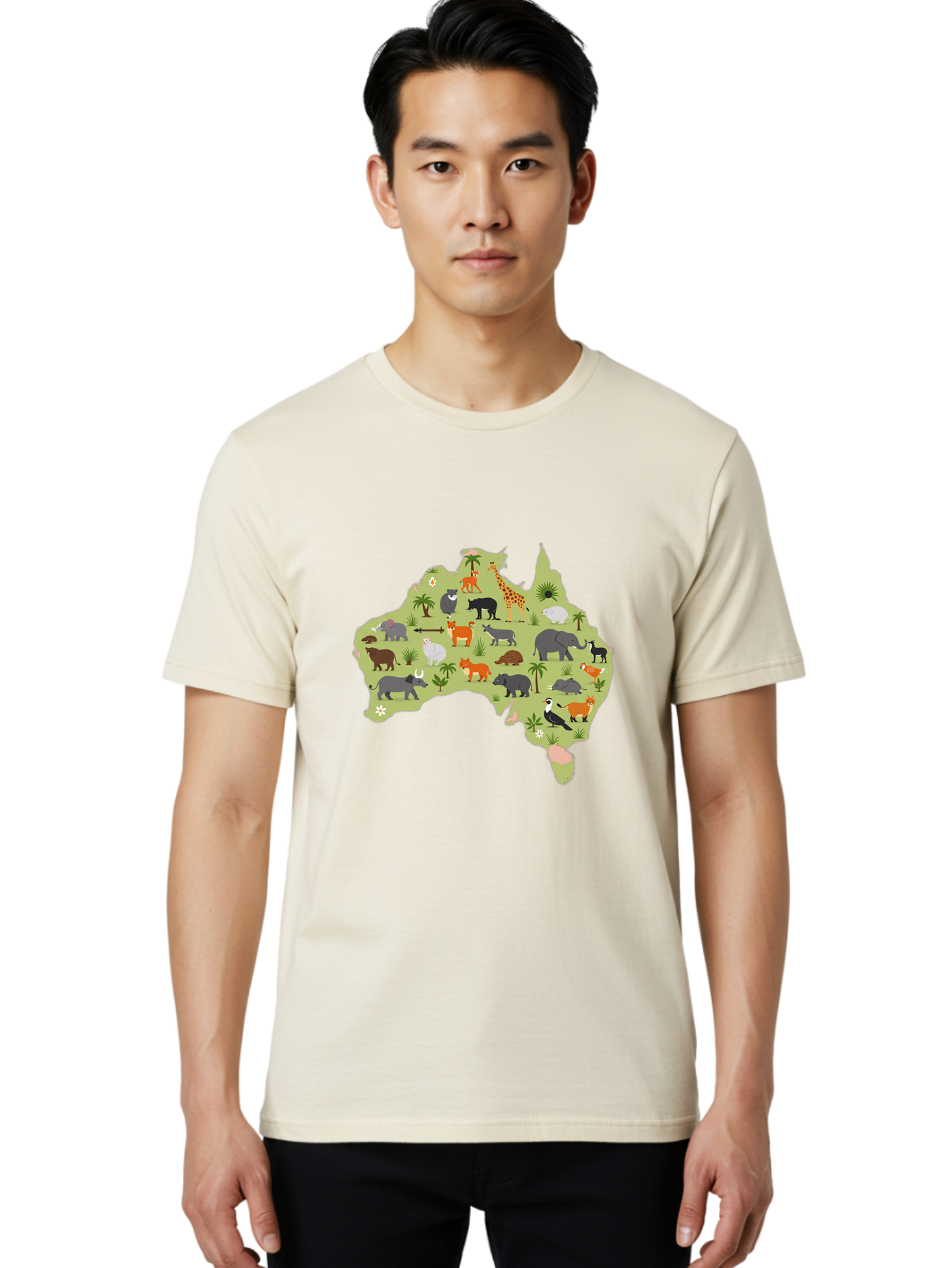 Australian-Animals-Map Men'S Graphic Tee, 100% Cotton, Comfortable Casual Summer Wear, Machine Washable, Vintage Camera, Old Camera, Antique Camera, Black Camera, Classic Photography, Photography Equipment, Nostalgic Device, Film Camera, Bal735 26